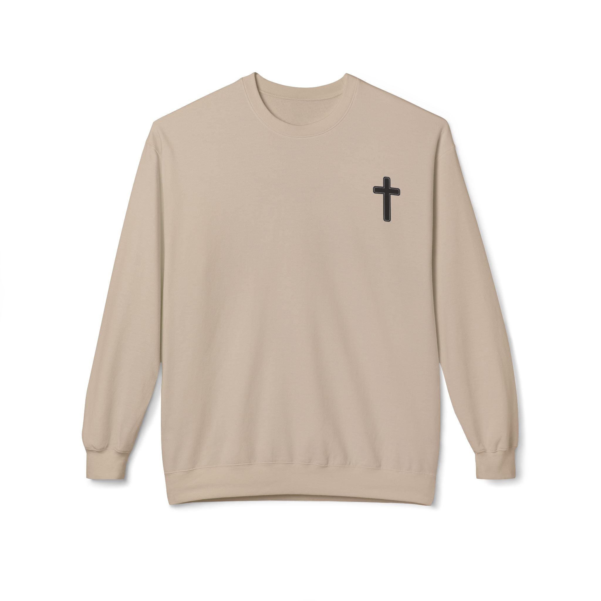 Christian/Catholic Crewneck Sweatshirt "God's Still Working On Me" Cross Pullover