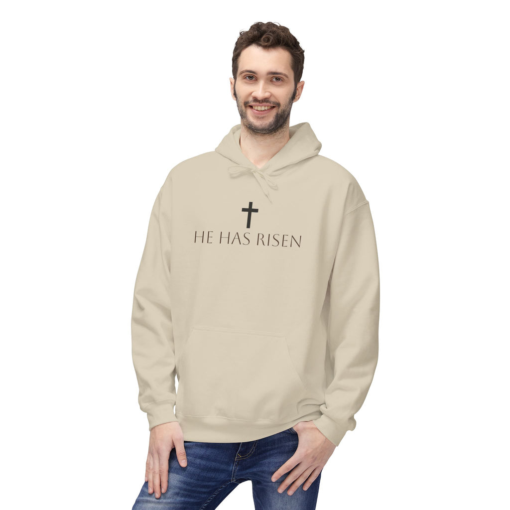 He Has Risen Hoodie  Christian Easter Scripture Pullover (Matthew 28:6)
