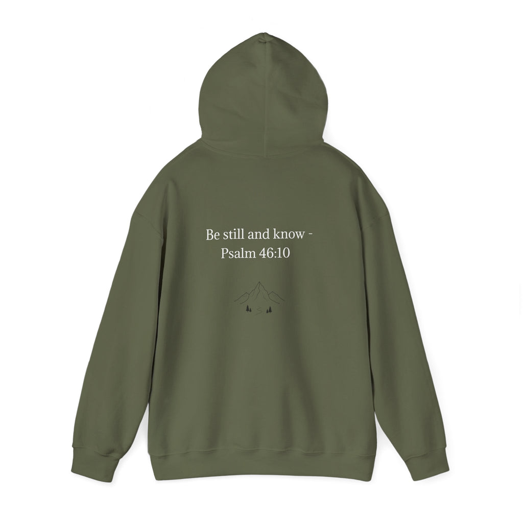 Hoodie "Be Still and Know" Psalm 46:10 Minimal Faith Hoodie