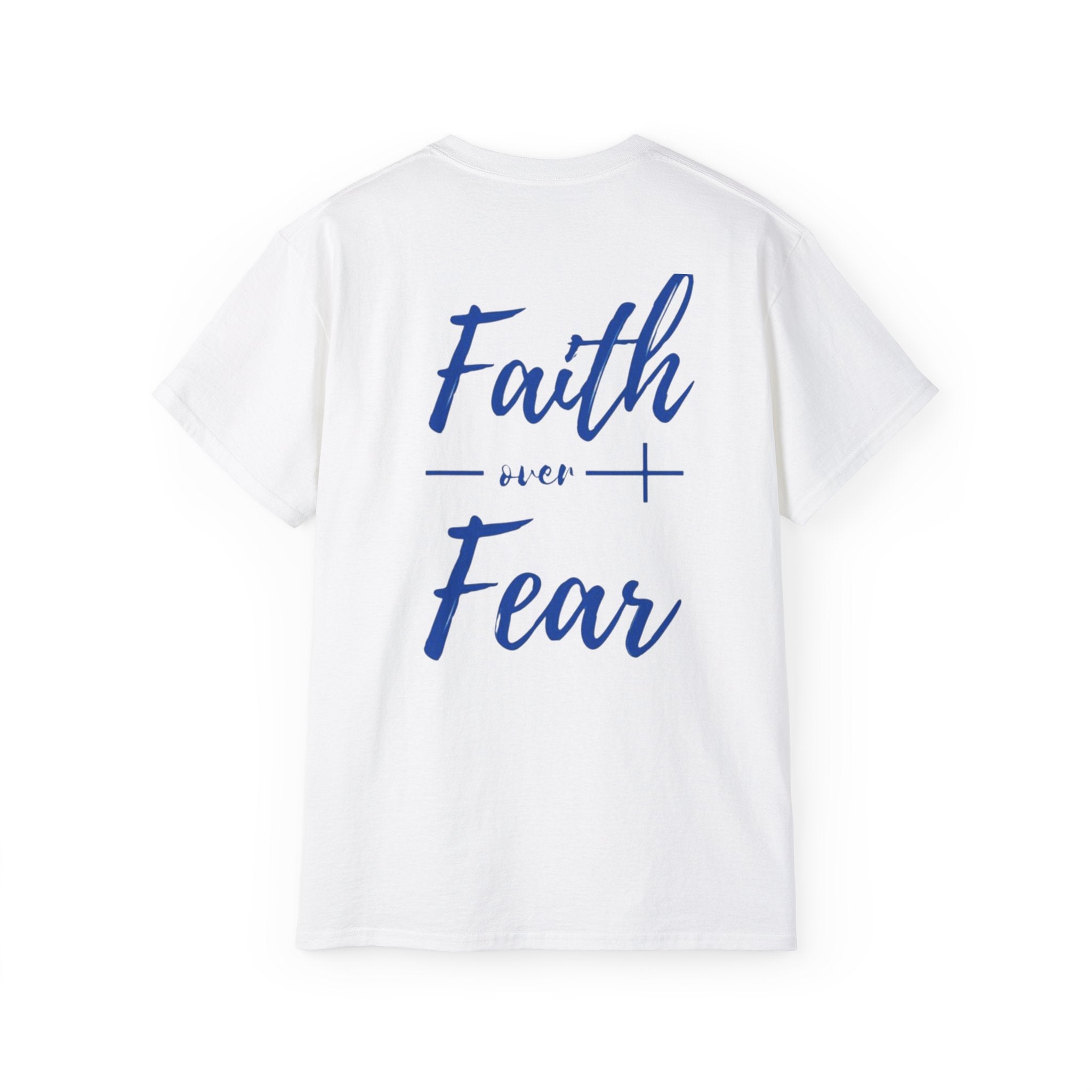 Faith Over Fear T-Shirt — Christian Cross Chest Logo Tee