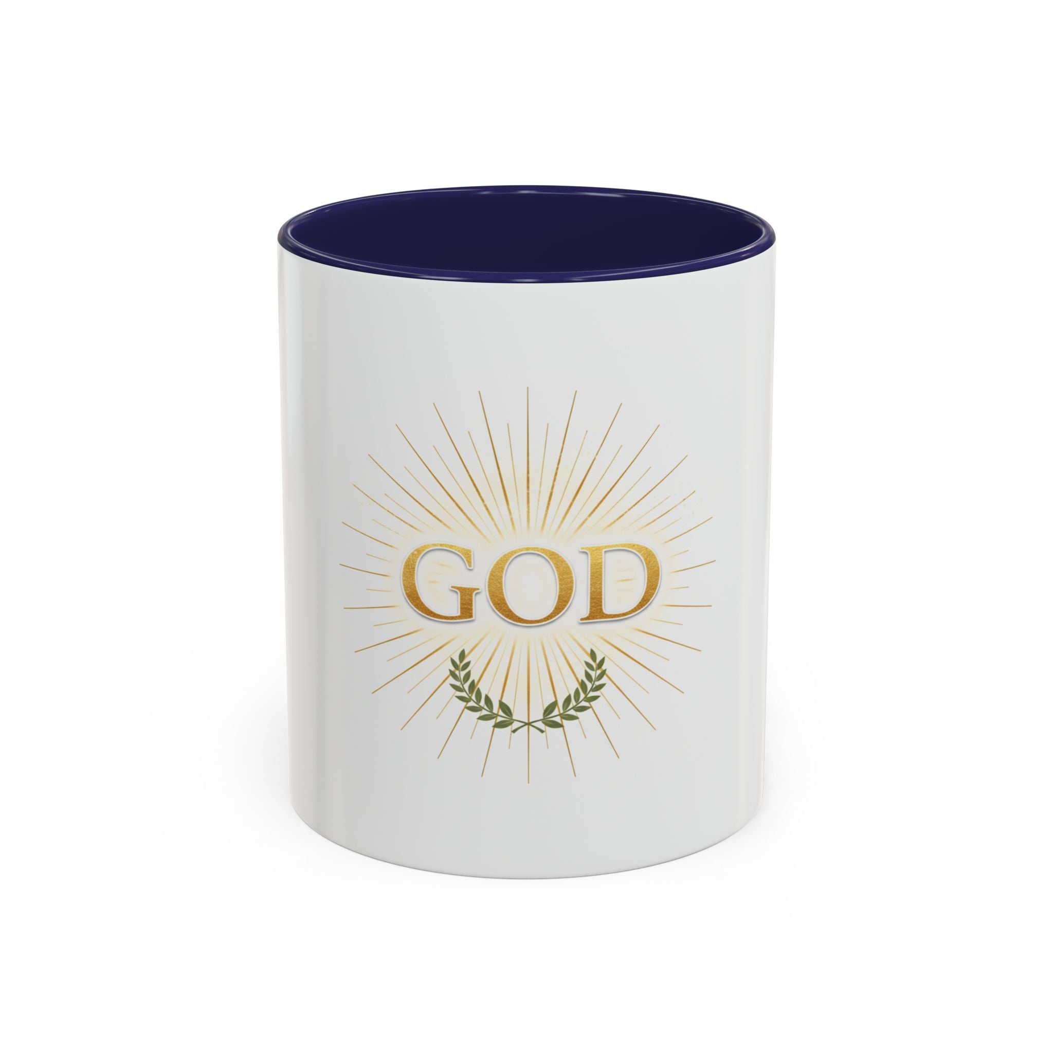 God Radiant Accent Coffee Mug — Inspirational Christian Ceramic Mug