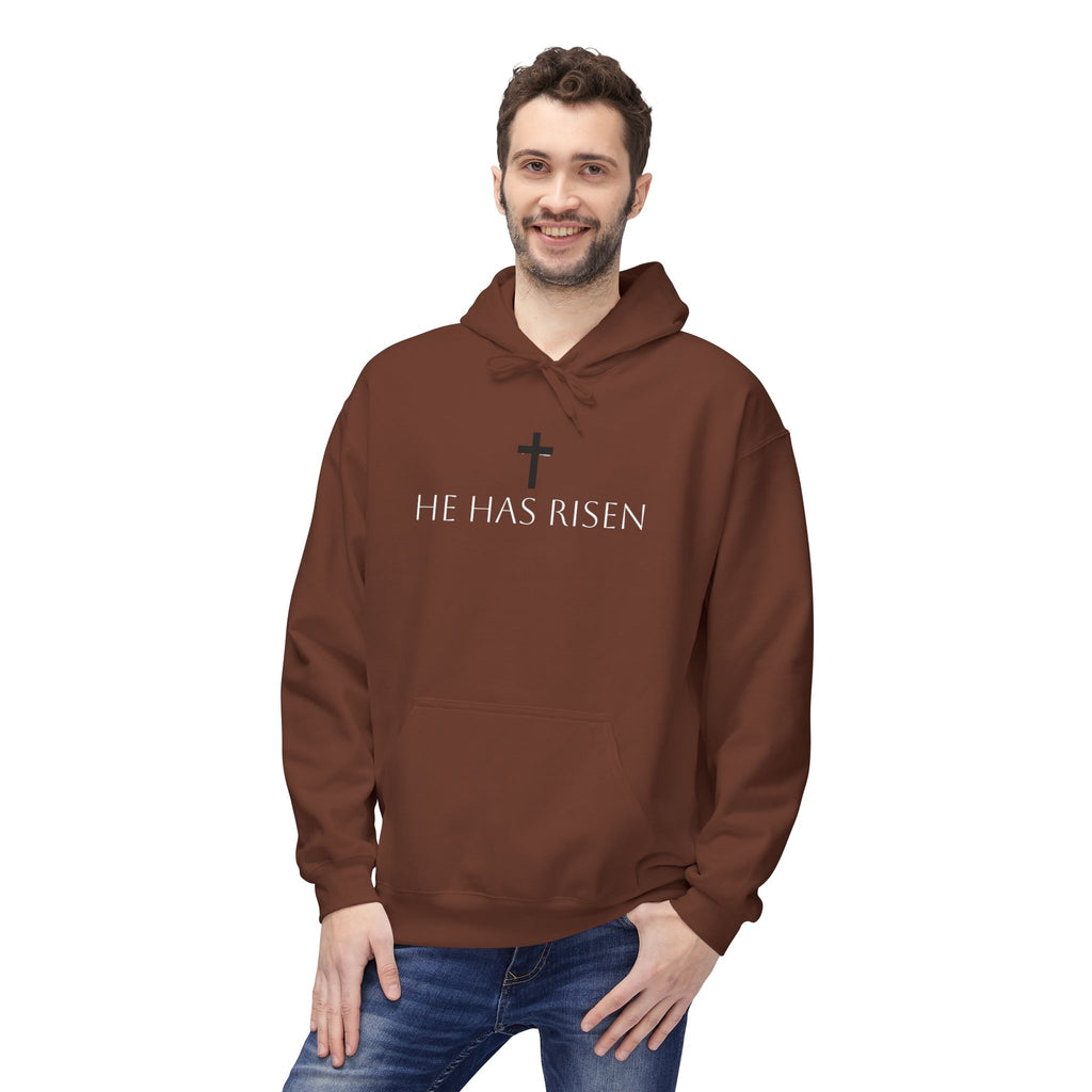 He Has Risen Hoodie  Christian Easter Scripture Pullover (Matthew 28:6)