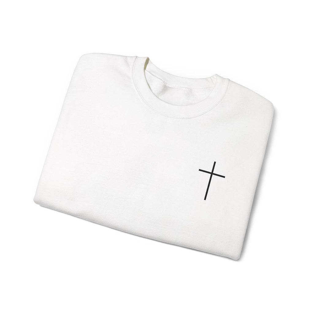 Christian Cross Crewneck Sweatshirt Minimal Faith Graphic