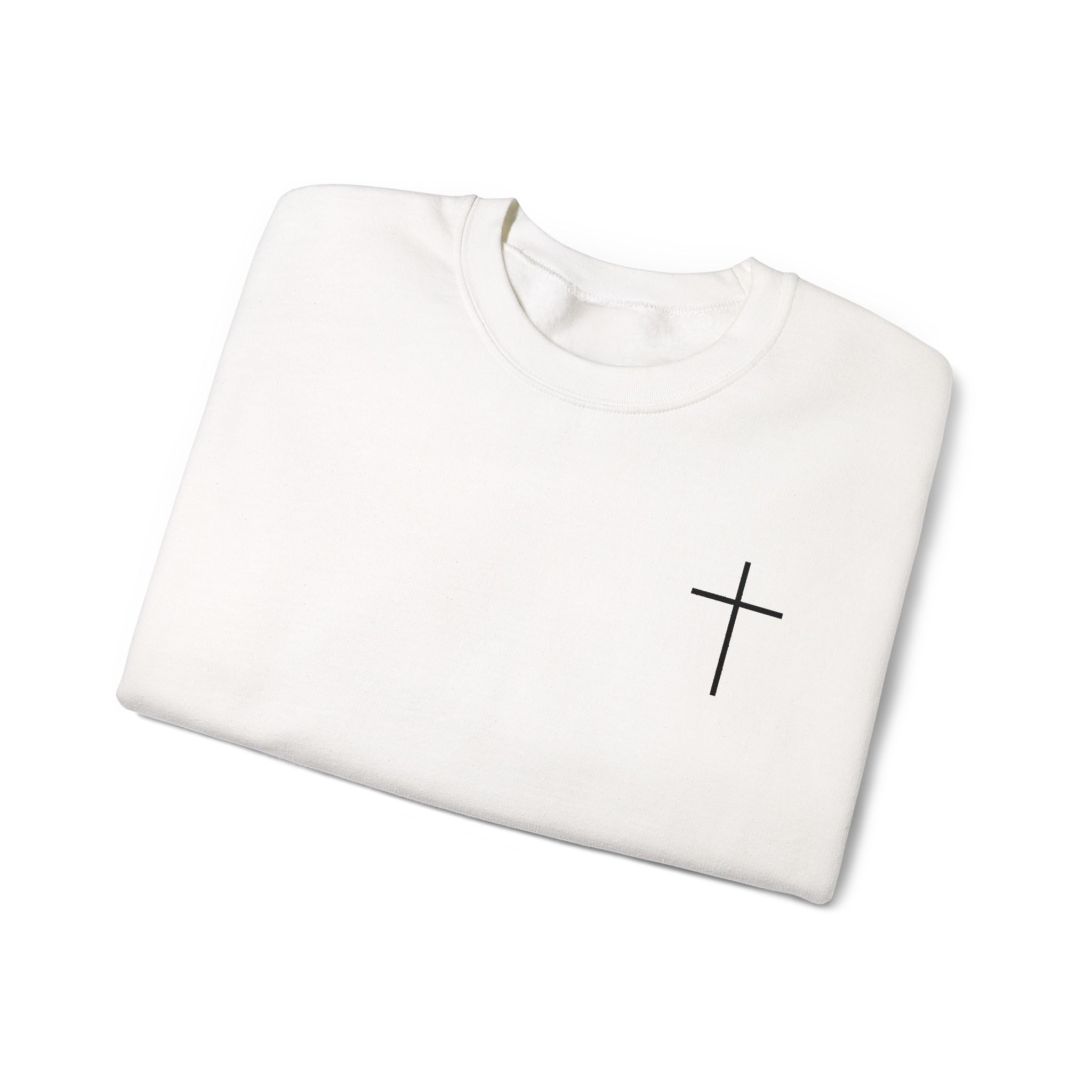 Christian Cross Crewneck Sweatshirt Minimal Faith Graphic