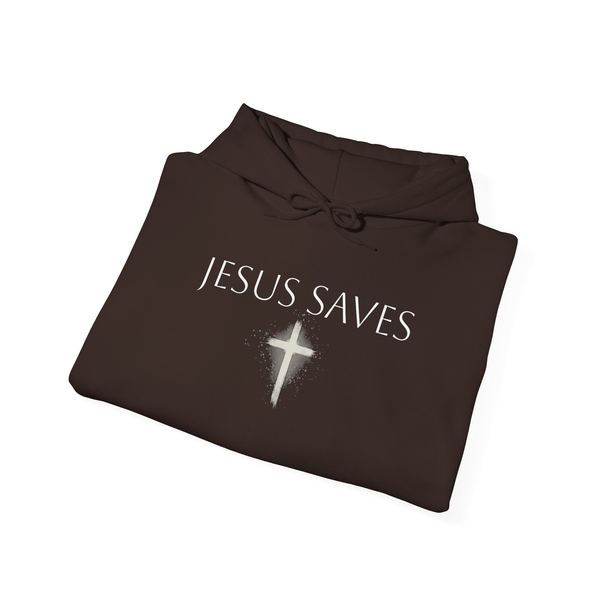 Religious Hoodie Cross Graphic with Jesus Saves