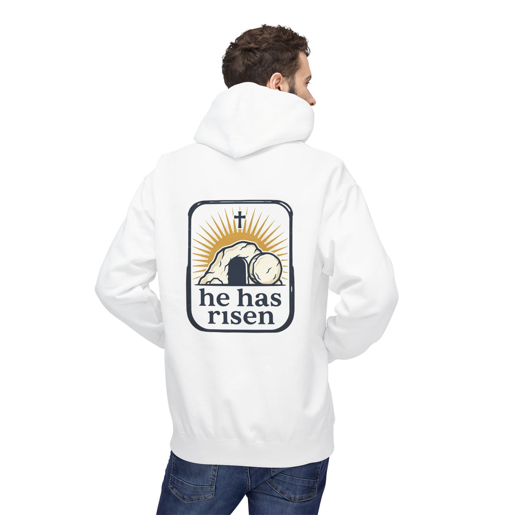 Matthew 28:6 Hoodie — "He Is Risen" Easter Christian Pullover
