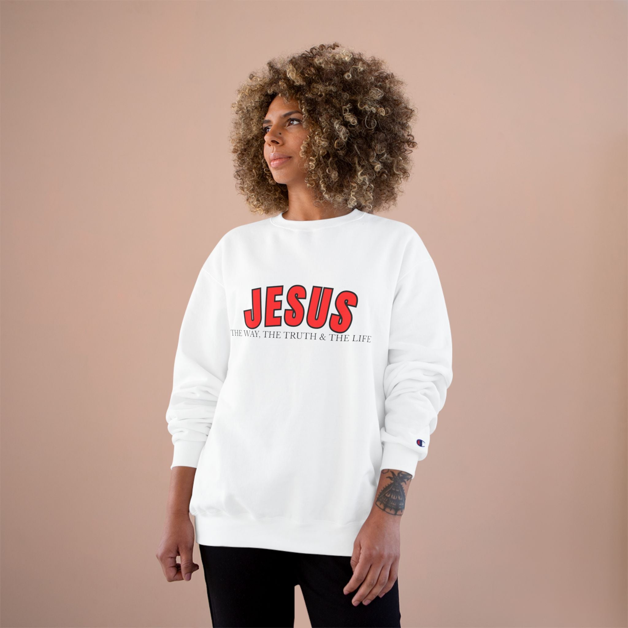 Jesus Crewneck Sweatshirt – "Jesus: The Way, The Truth & The Life" Christian Faith Pullover