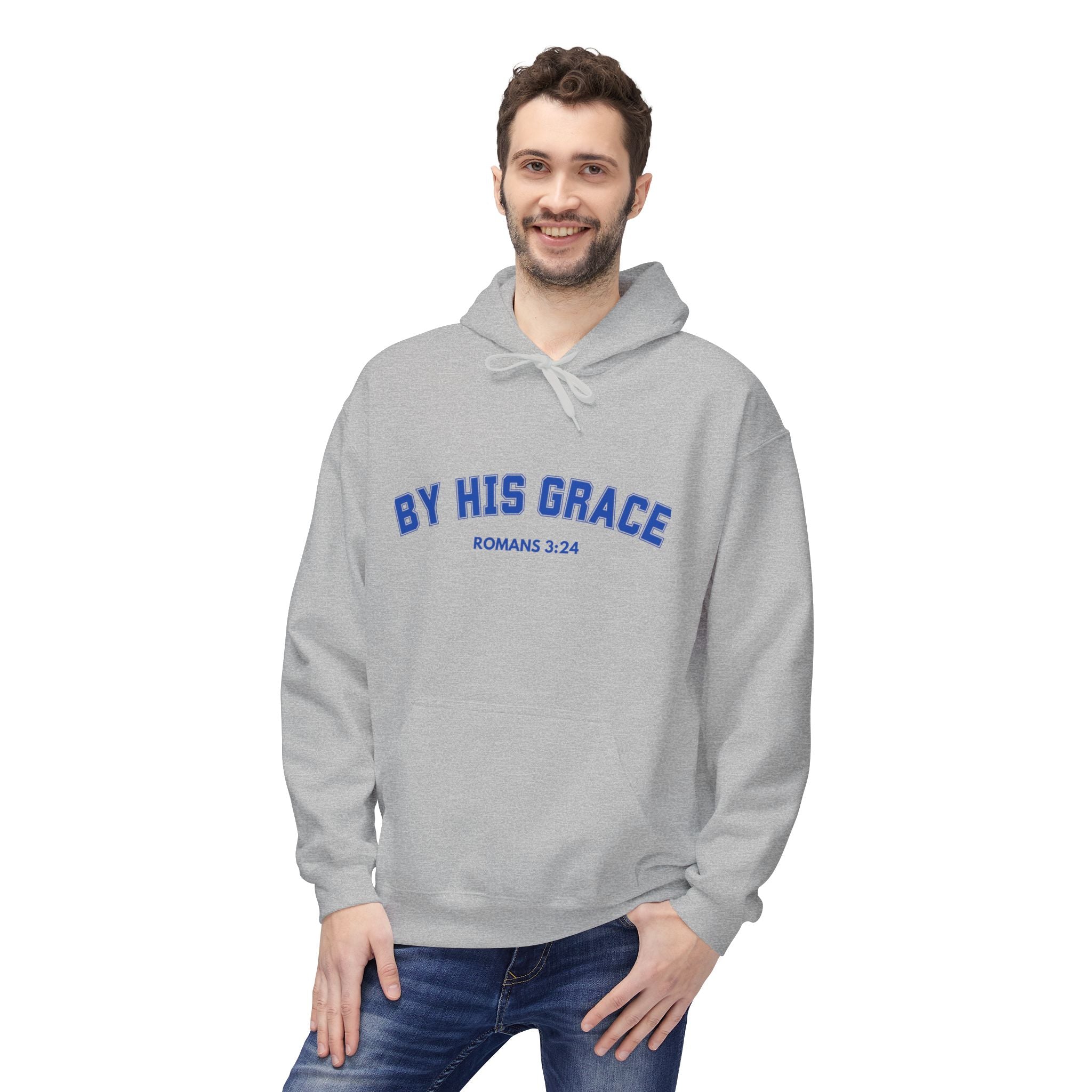 Hoodie — "By His Grace" Christian Cross Hoodie (Romans 5:24)