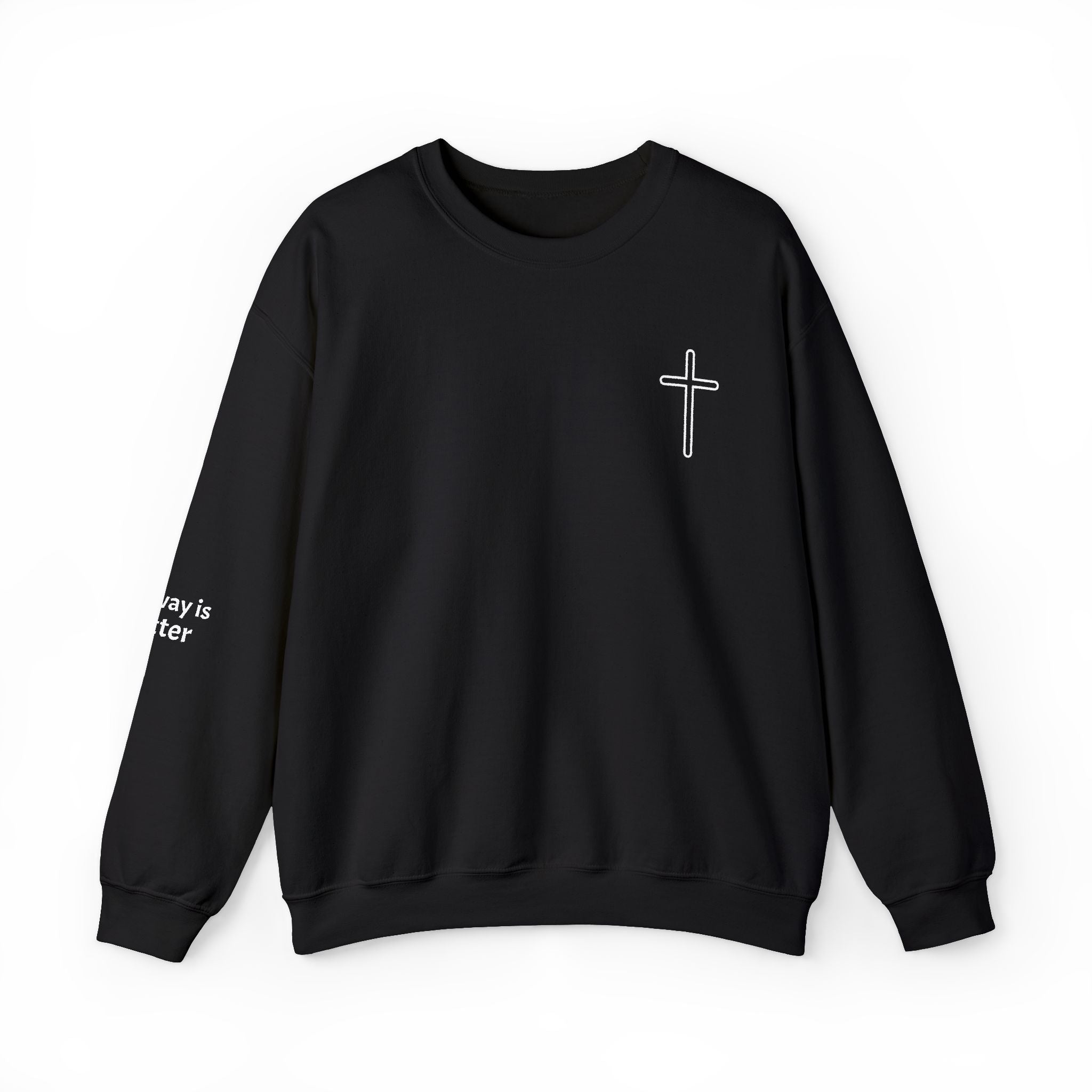 Christian Cross Crewneck Sweatshirt Minimal Faith Graphic