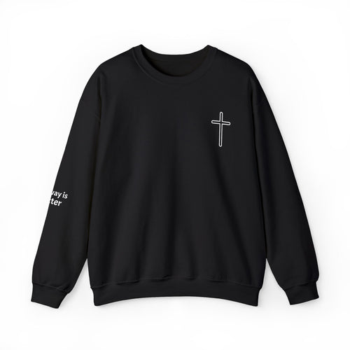 Christian Cross Crewneck Sweatshirt Minimal Faith Graphic