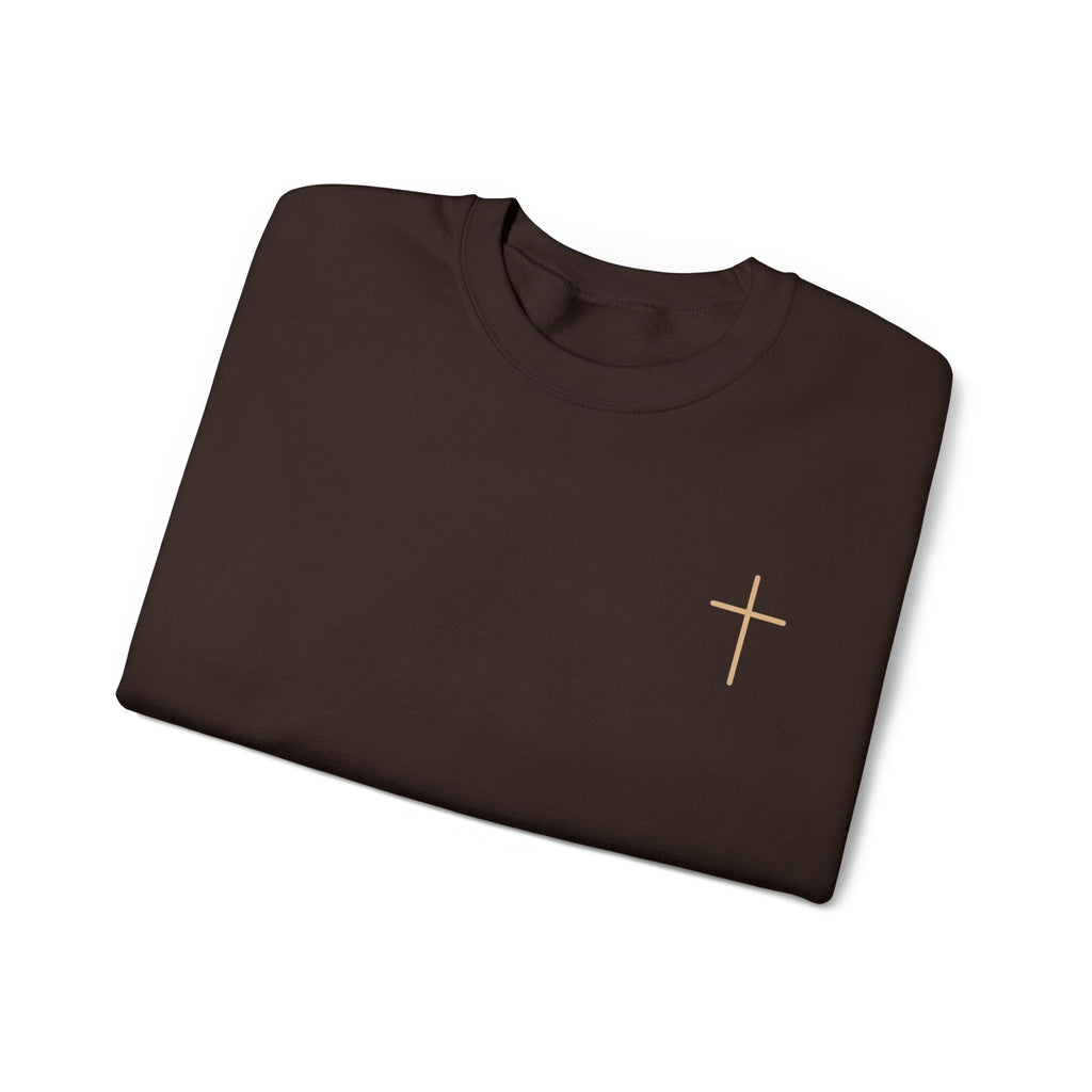 Christian Cross Crewneck Sweatshirt Minimal Faith Graphic