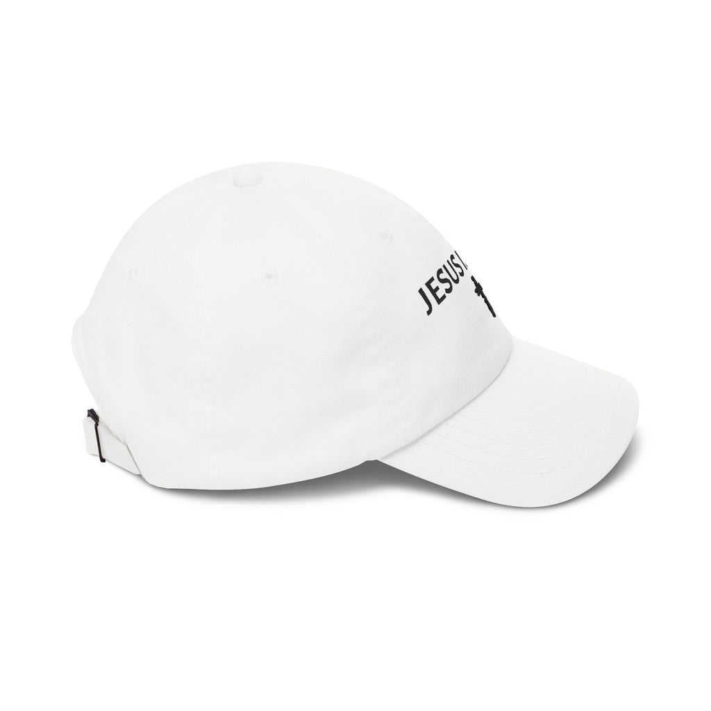 Jesus Is King Dad Cap — Embroidered Christian Baseball Hat with Cross