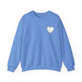 Crewneck Sweatshirt Minimal Heart Graphic with Spanish Proverbs Text