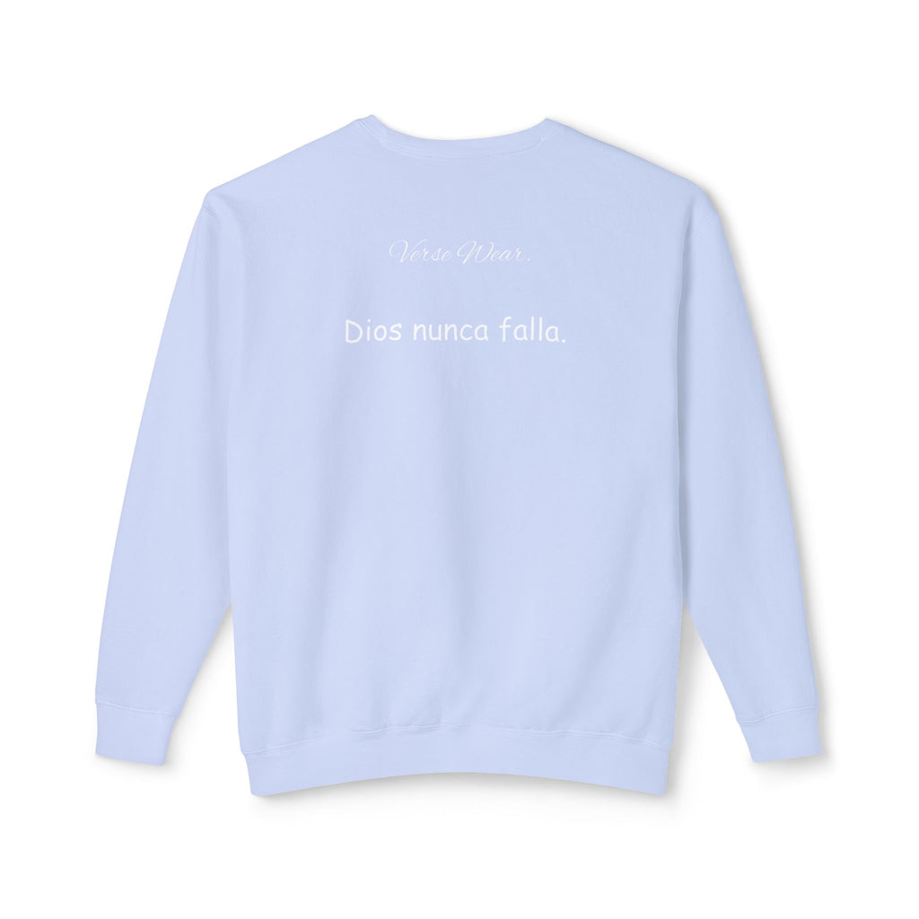 Dios nunca falla. — Small Cross Front & "Dios nunca falla" Script Back