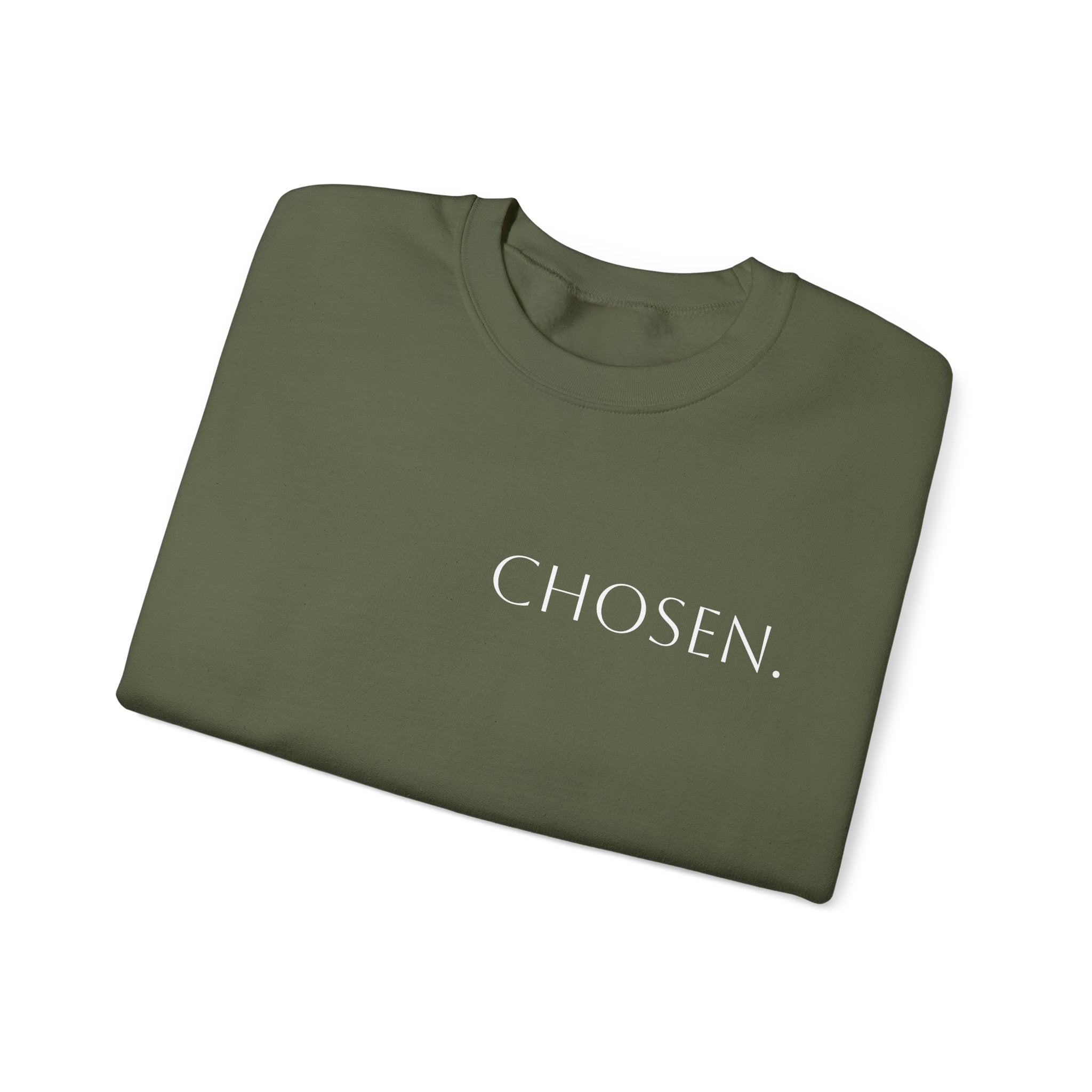 Chosen Sweatshirt Christian Crewneck with “1 Peter 2:9” Back Text