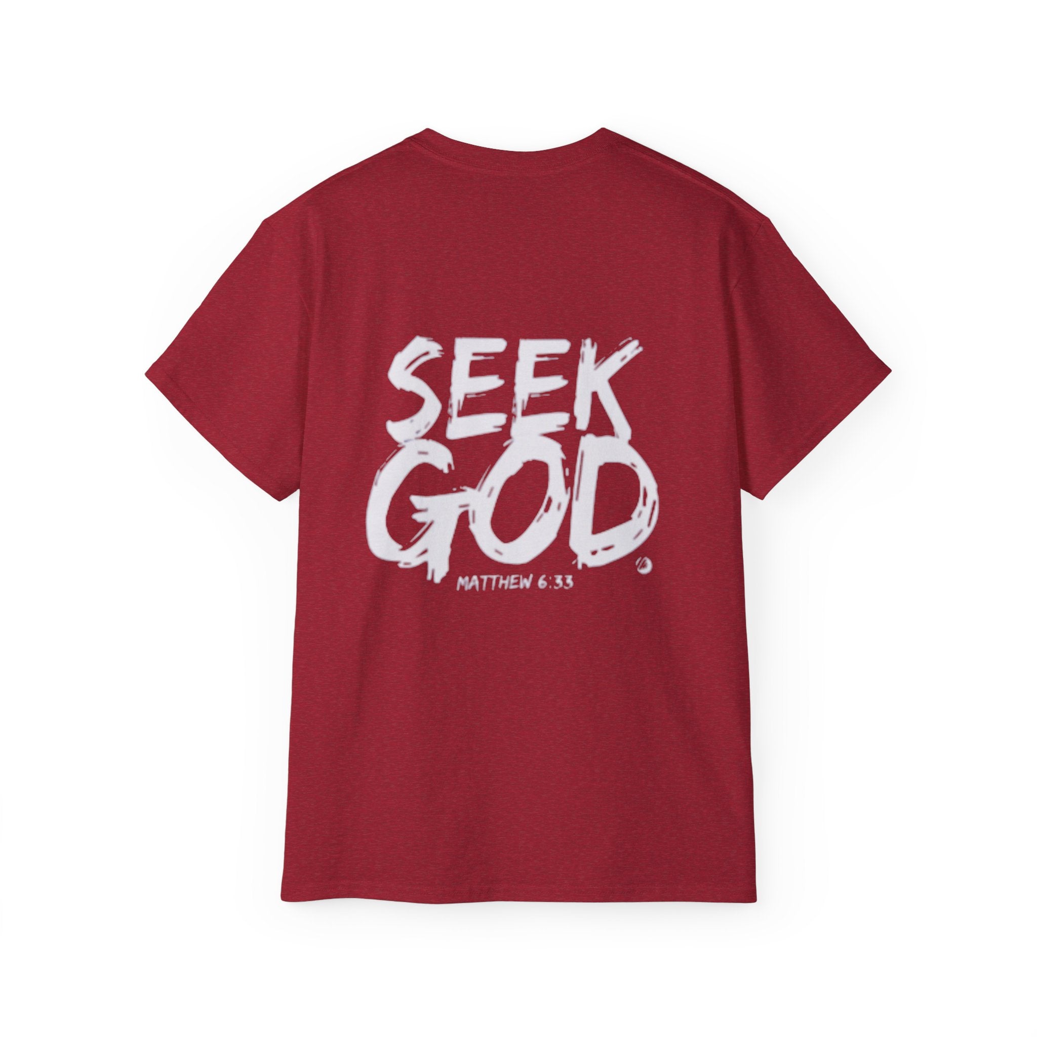 Seek God T-Shirt — Christian Faith Tee with Cross & Matthew 6:33 Scripture