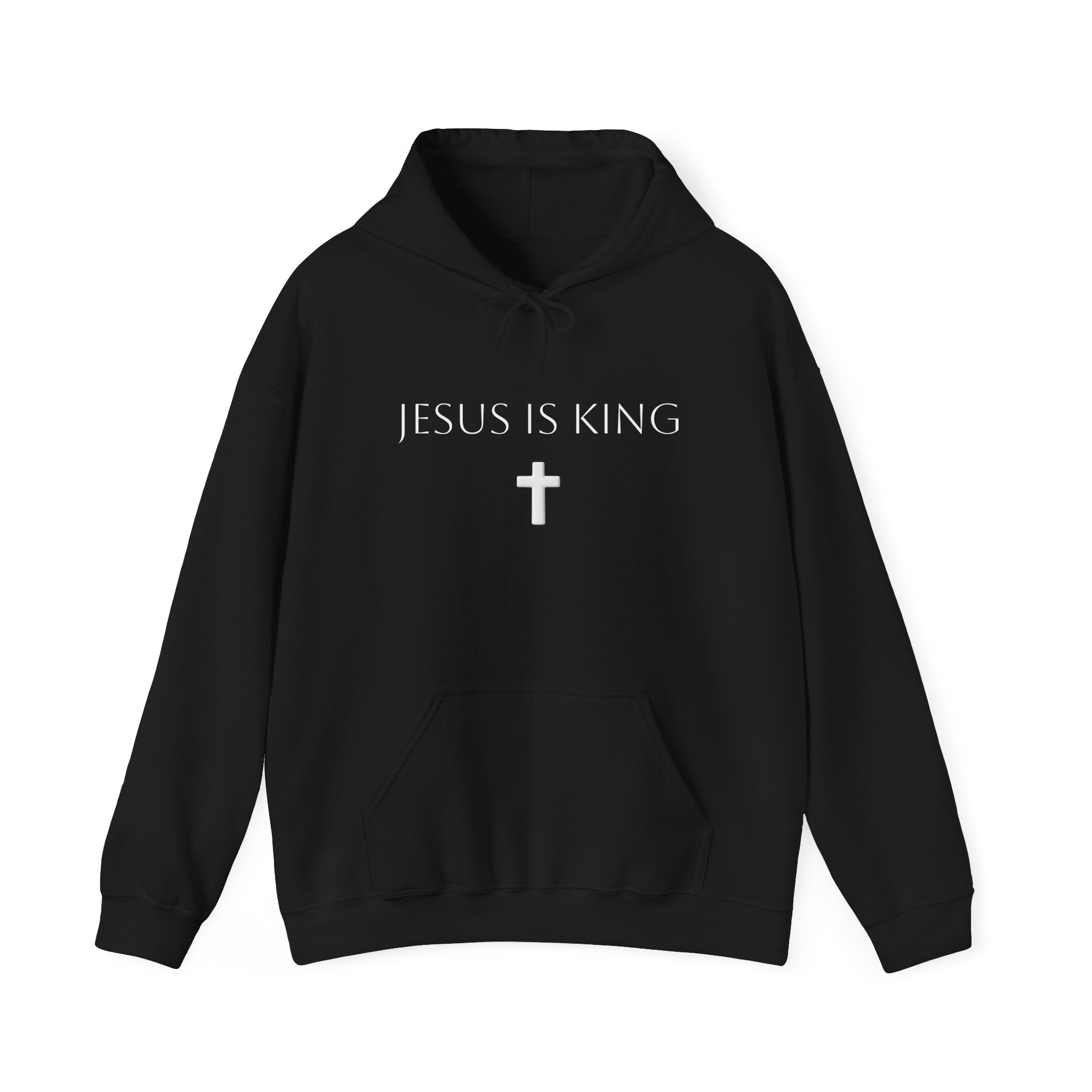 Minimal Cross Hoodie Small Center Chest Cross Graphic Religious Pullover