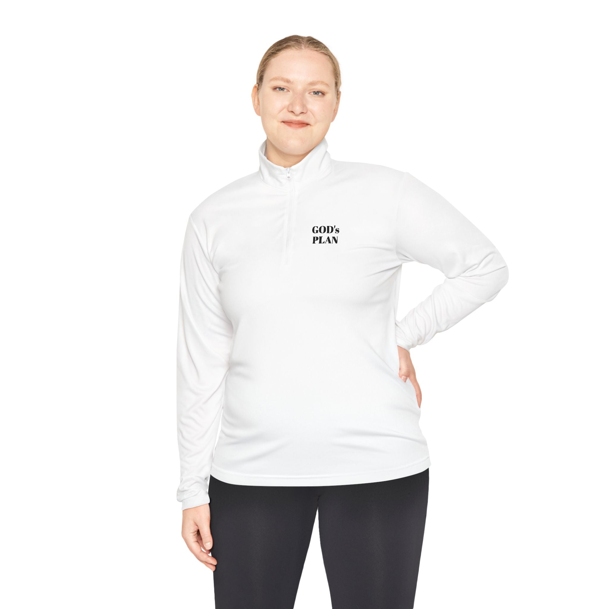 Christian Cross Quarter‑Zip Pullover God’s Plan Embroidered Chest