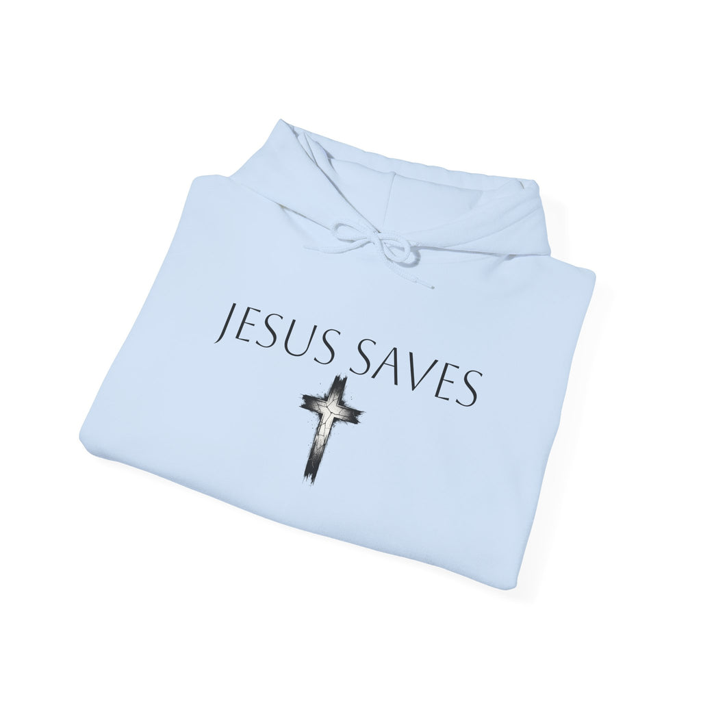 Religious Hoodie Cross Graphic with Jesus Saves