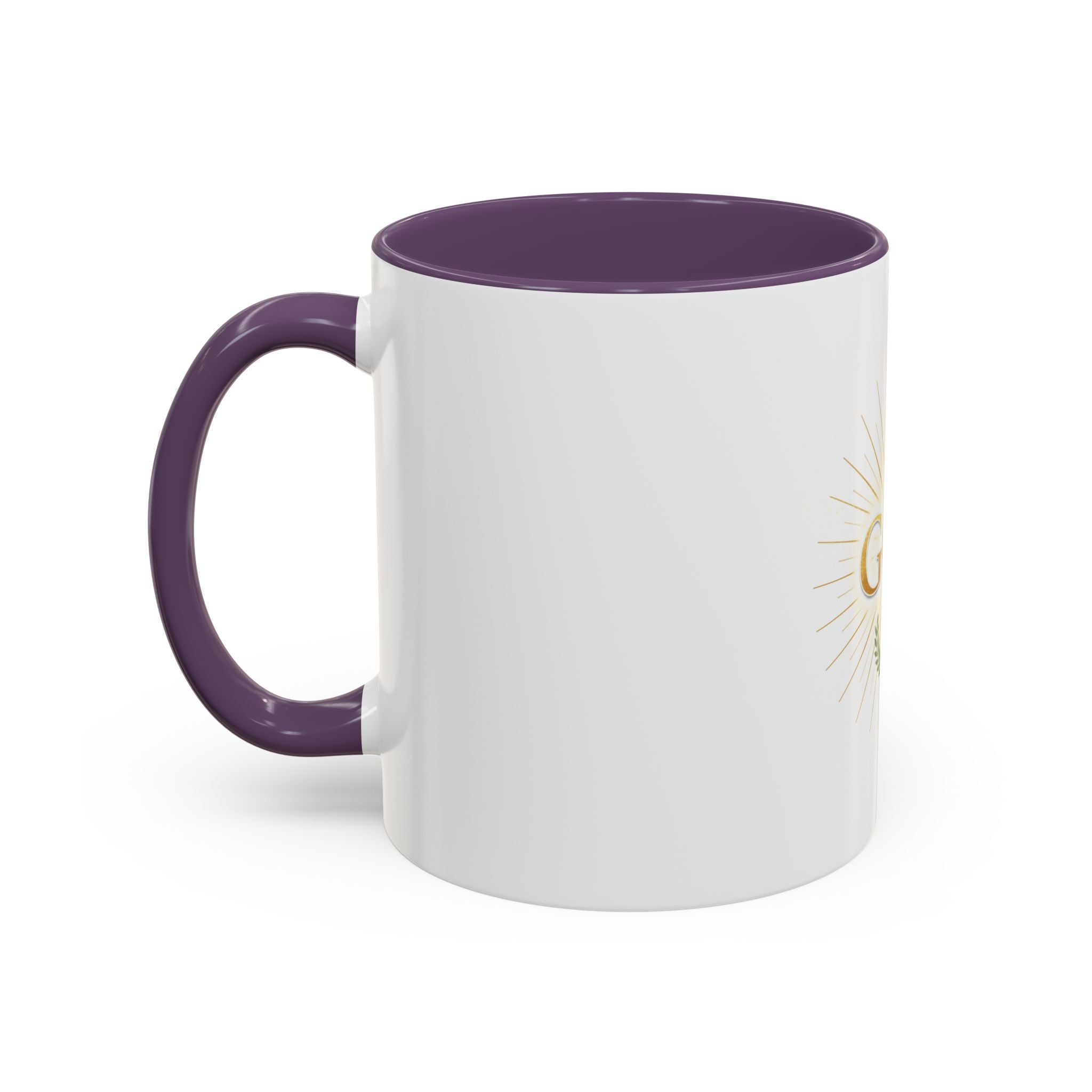 God Radiant Accent Coffee Mug — Inspirational Christian Ceramic Mug