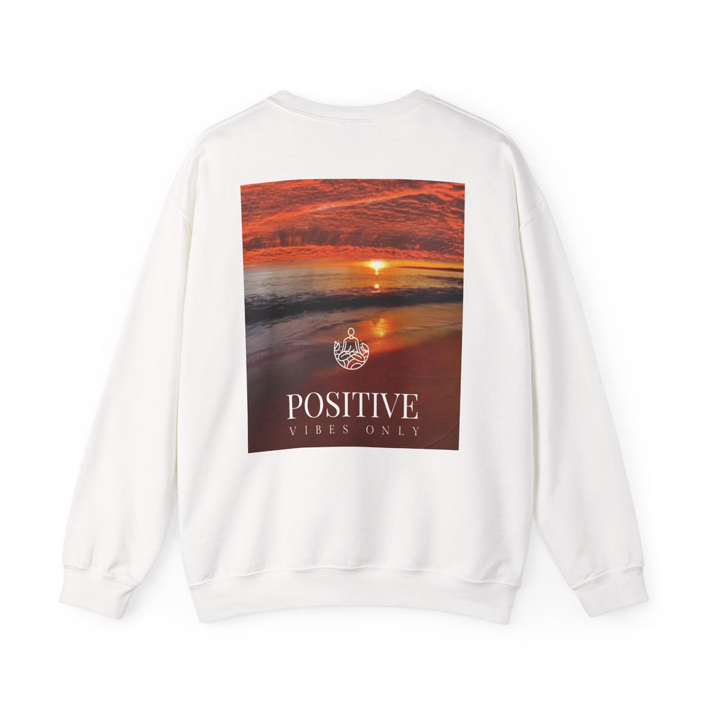 Positive Vibes Only Crewneck Sweatshirt  Sunset Beach Graphic