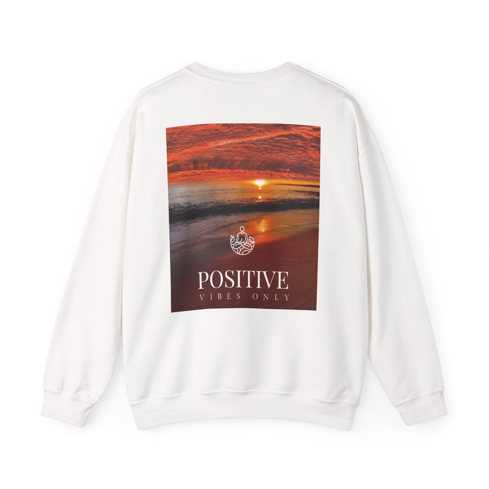 Positive Vibes Only Crewneck Sweatshirt  Sunset Beach Graphic