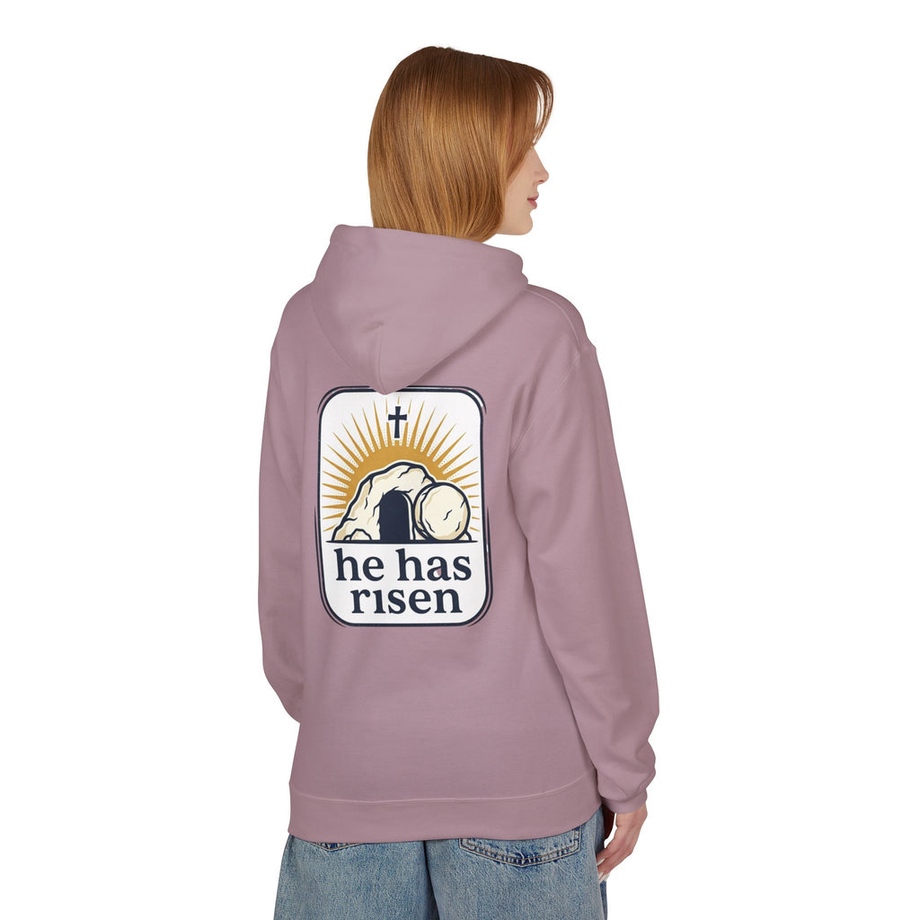 Matthew 28:6 Hoodie — "He Is Risen" Easter Christian Pullover