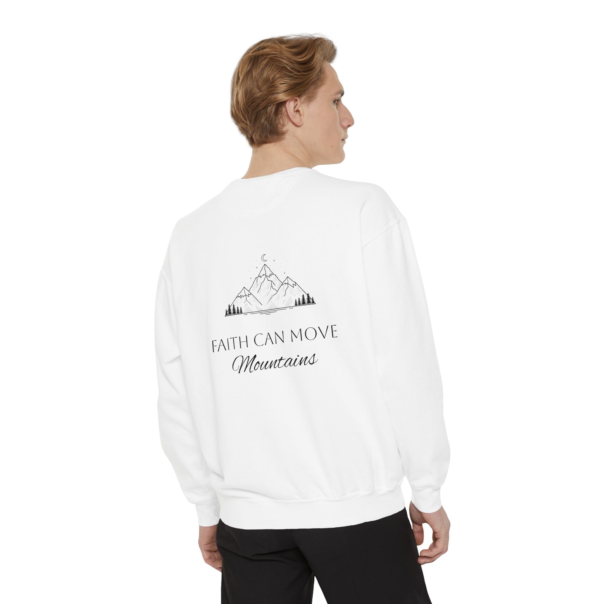 Faith Can Move Mountains Sweatshirt  Heart Chest Graphic