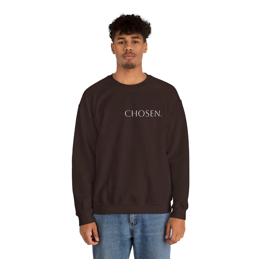 Chosen Sweatshirt Christian Crewneck with “1 Peter 2:9” Back Text