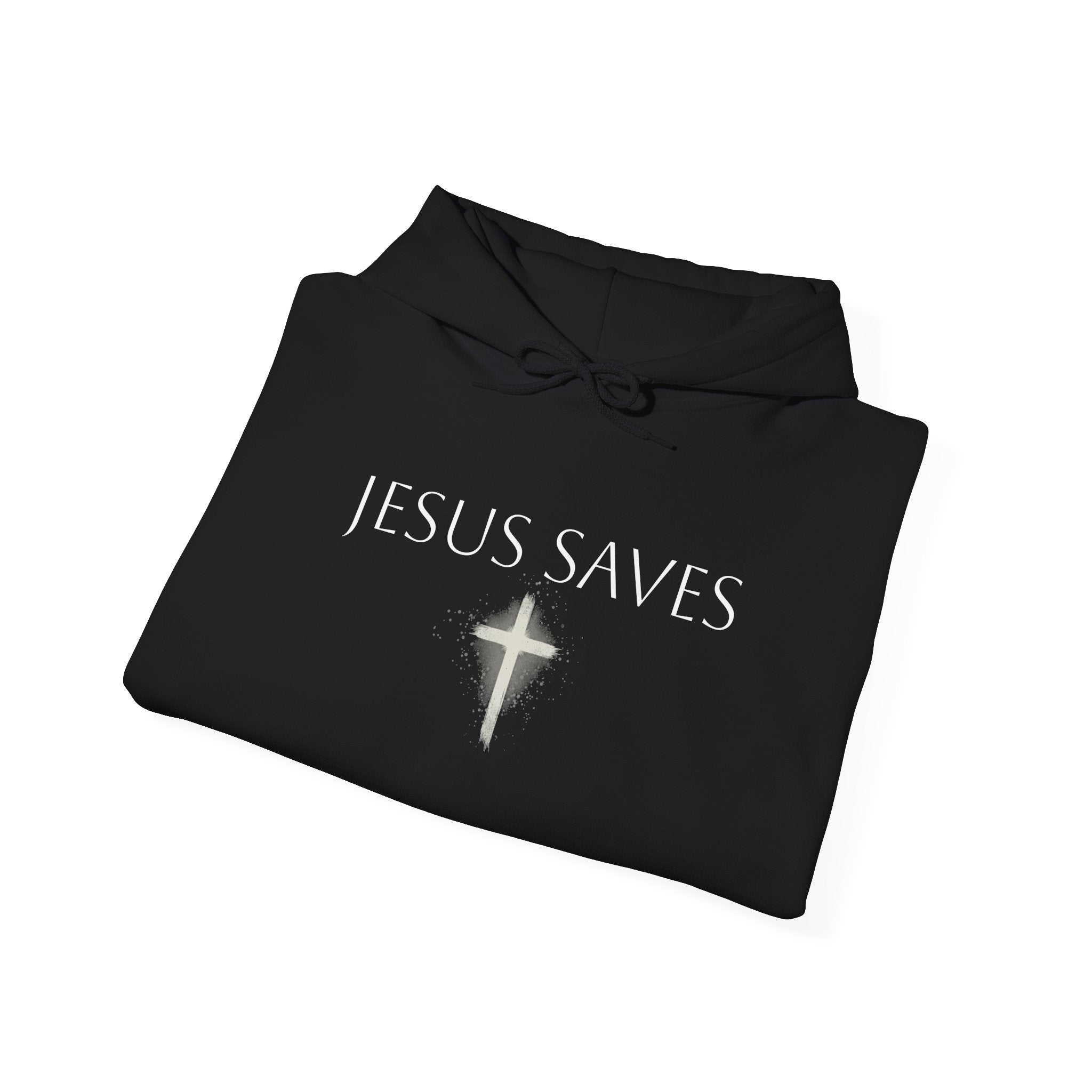Religious Hoodie Cross Graphic with Jesus Saves