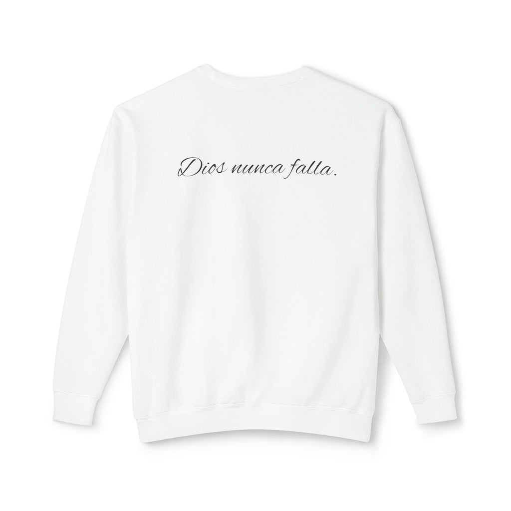 Dios nunca falla. — Small Cross Front & "Dios nunca falla" Script Back