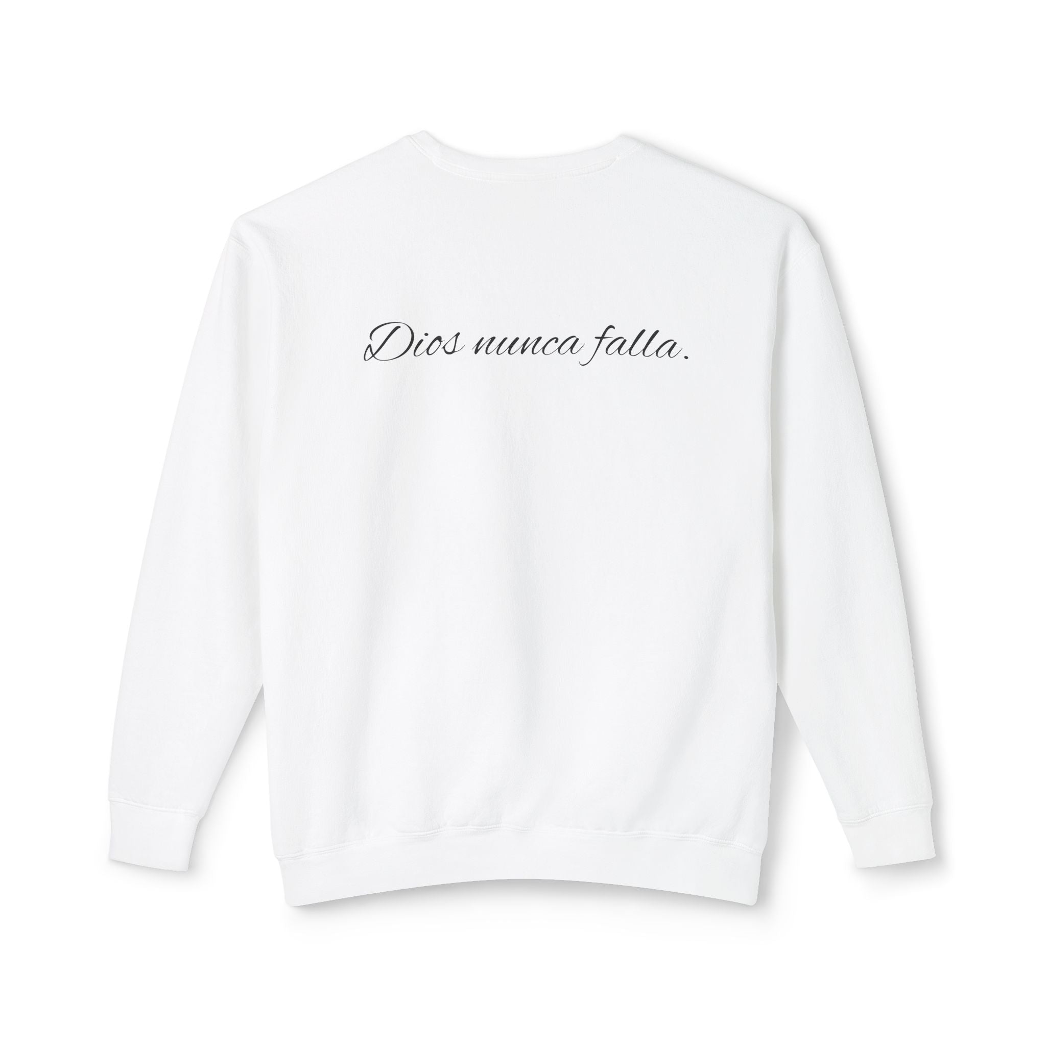 Dios nunca falla. — Small Cross Front & "Dios nunca falla" Script Back
