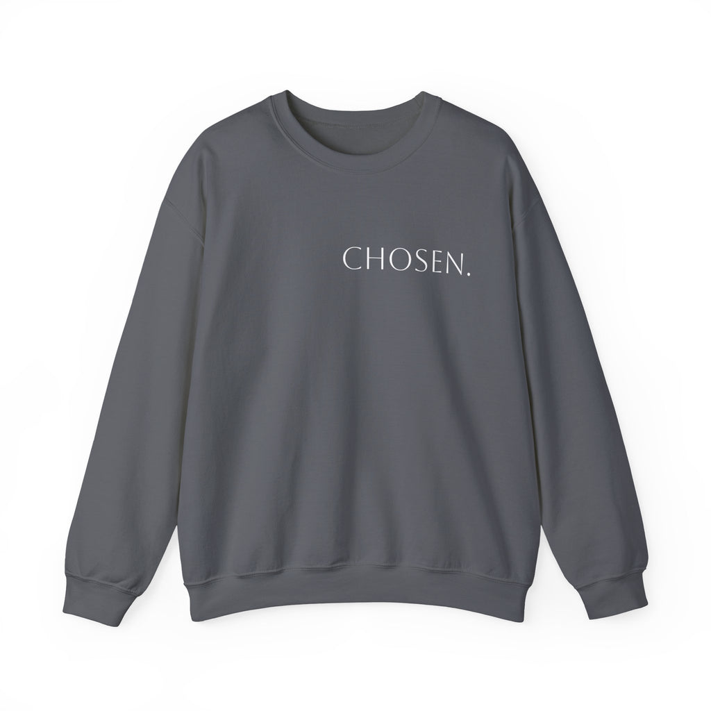 Chosen Sweatshirt Christian Crewneck with “1 Peter 2:9” Back Text