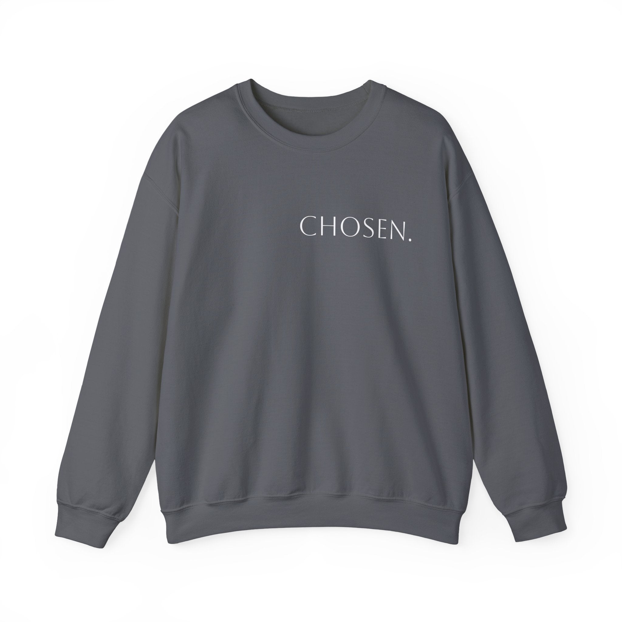 Chosen Sweatshirt Christian Crewneck with “1 Peter 2:9” Back Text