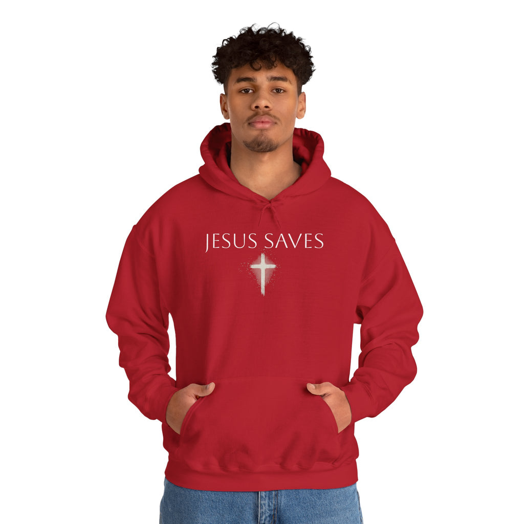 Religious Hoodie Cross Graphic with Jesus Saves