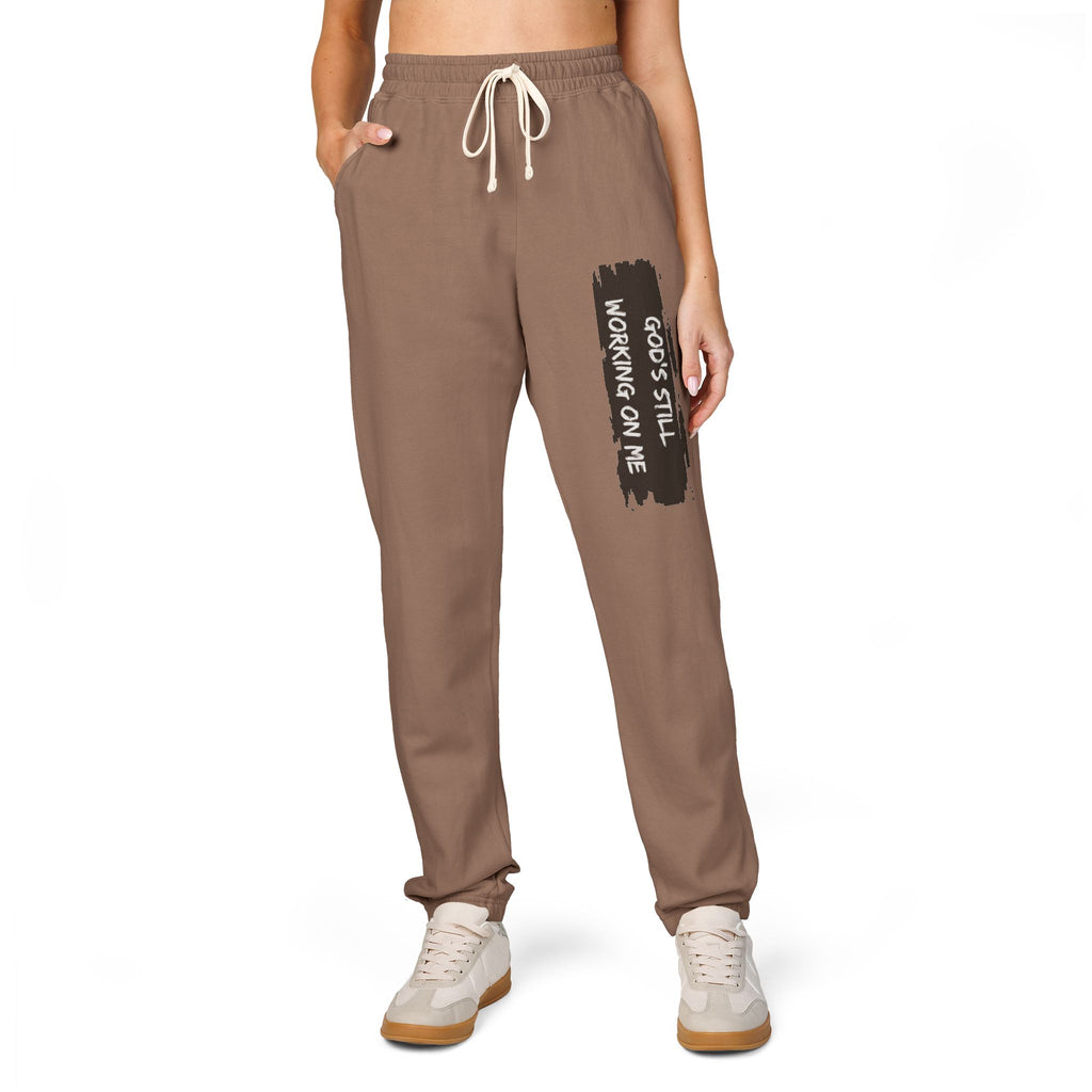Sweatpants — God’s Still Working on Me Vintage Patch Joggers
