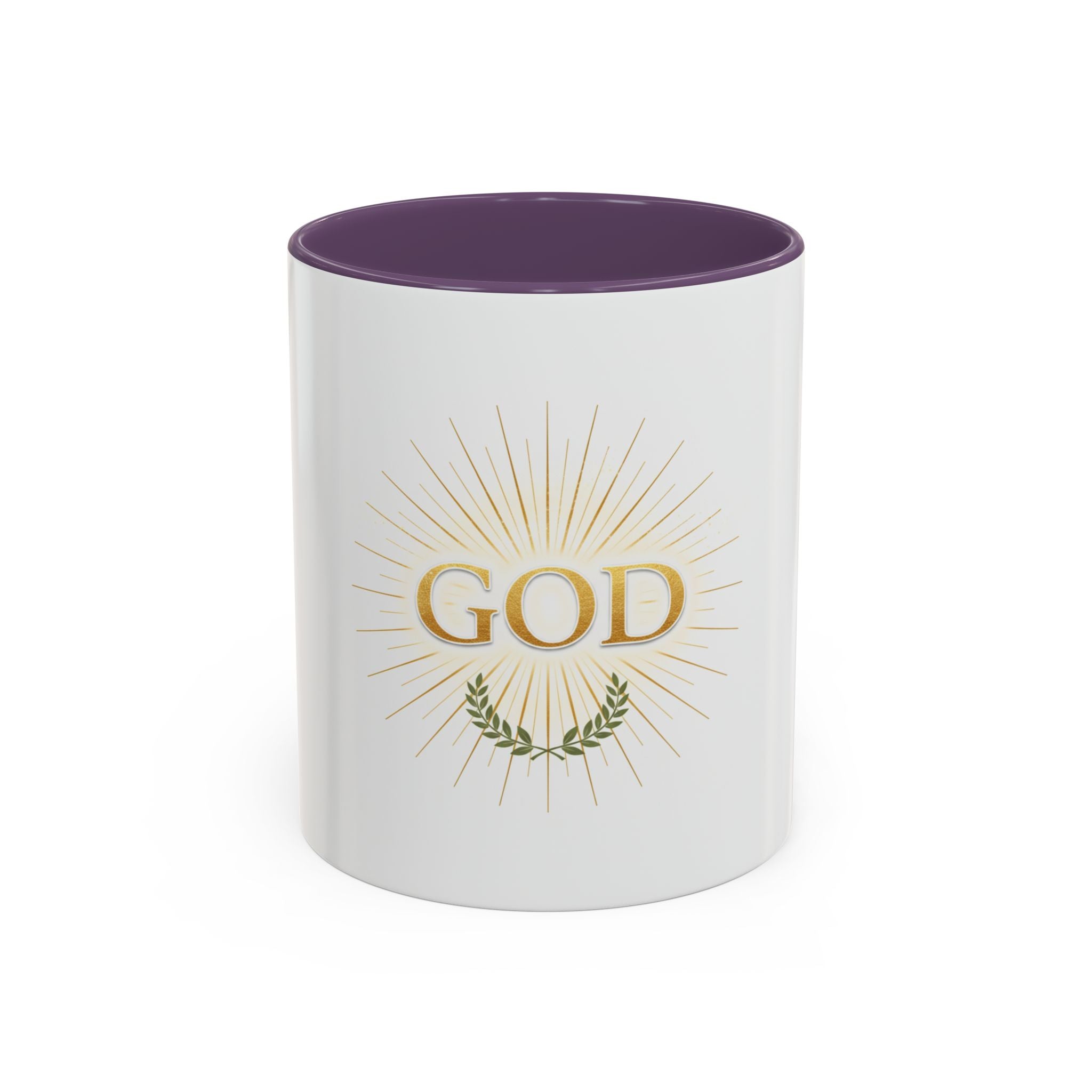 God Radiant Accent Coffee Mug — Inspirational Christian Ceramic Mug