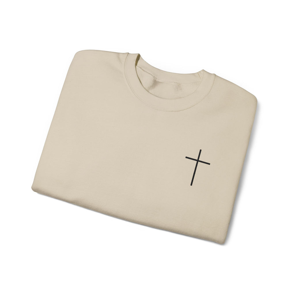 Christian Cross Crewneck Sweatshirt Minimal Faith Graphic