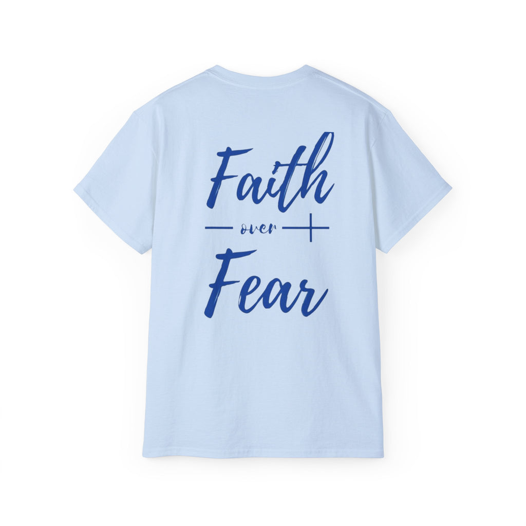 Faith Over Fear T-Shirt — Christian Cross Chest Logo Tee
