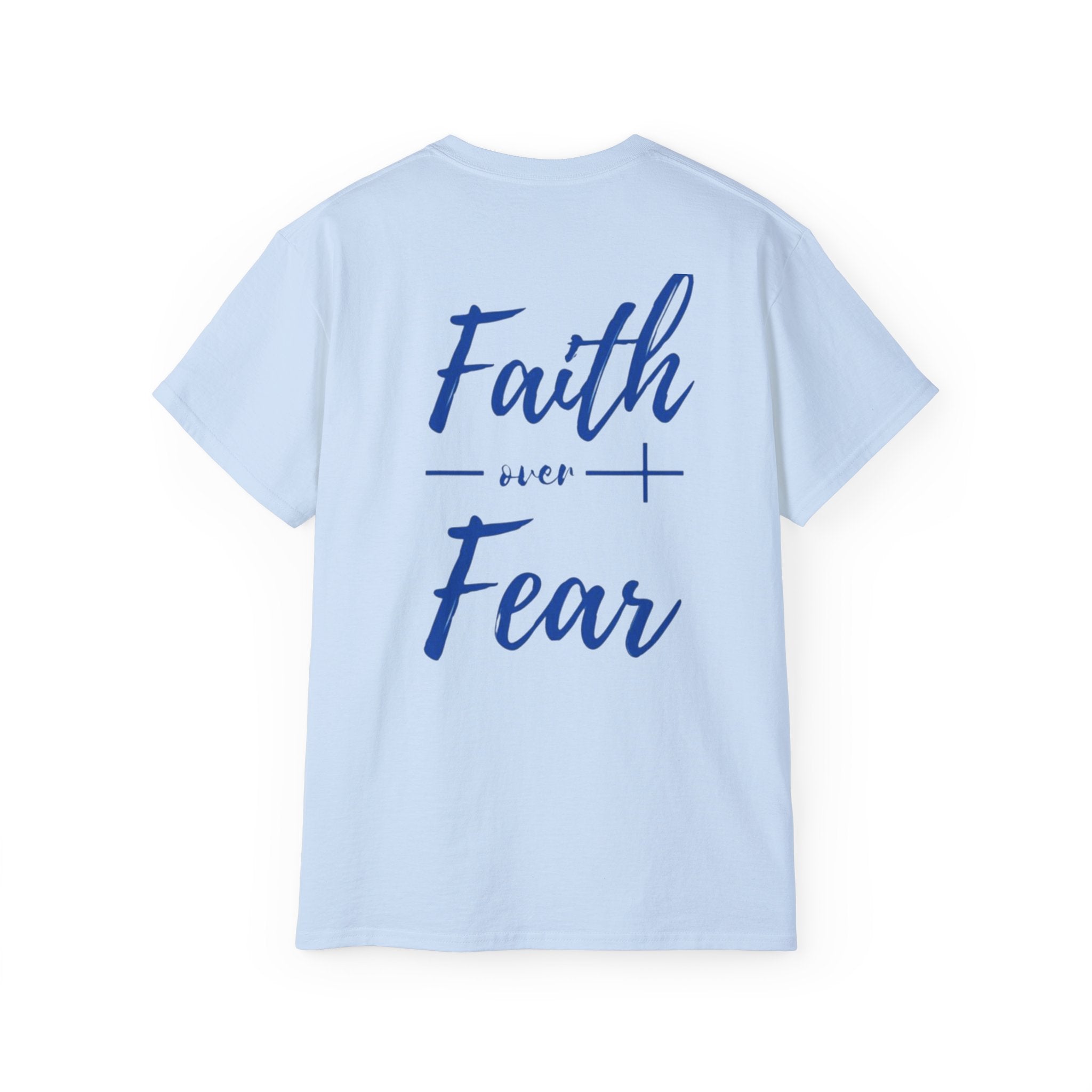 Faith Over Fear T-Shirt — Christian Cross Chest Logo Tee