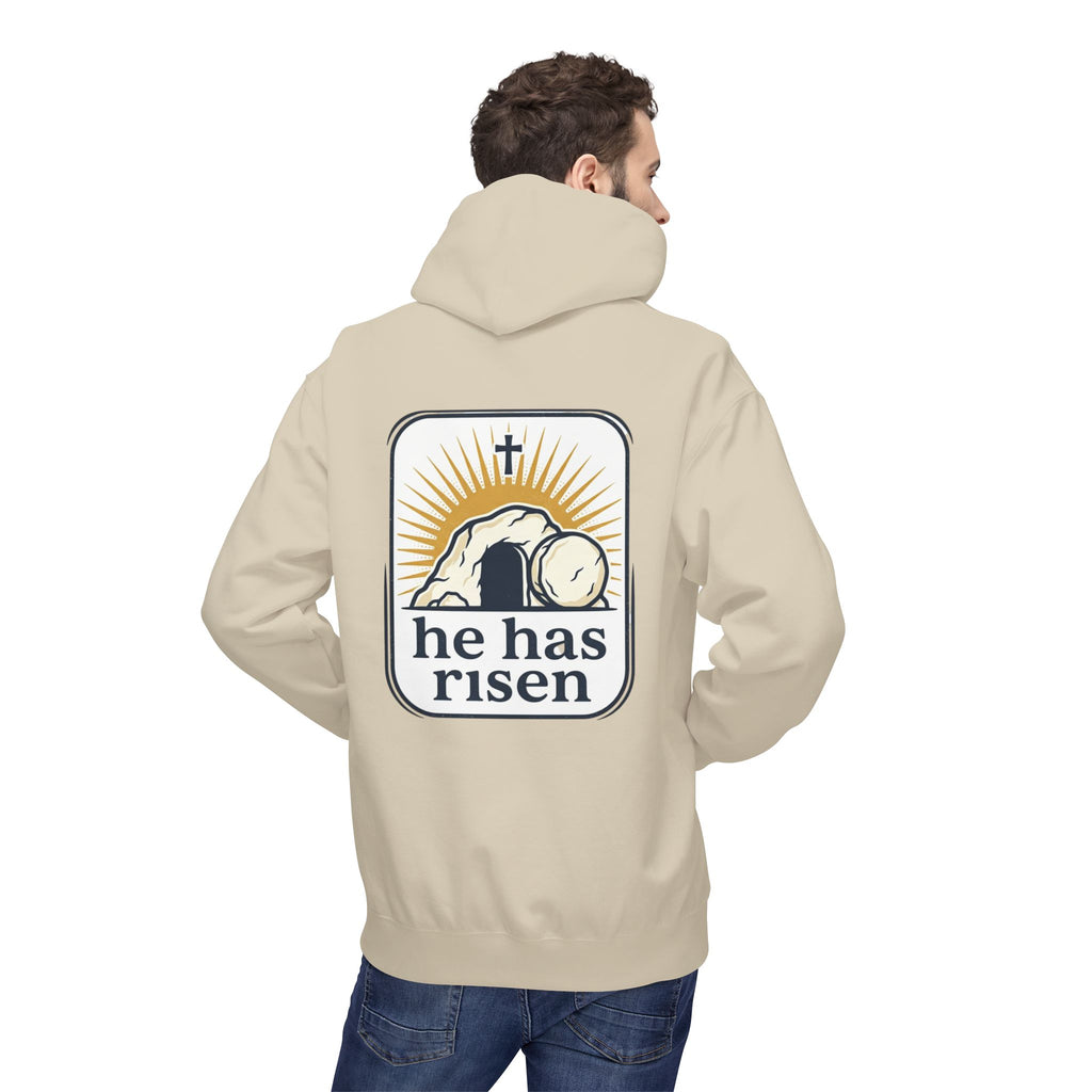 Matthew 28:6 Hoodie — "He Is Risen" Easter Christian Pullover