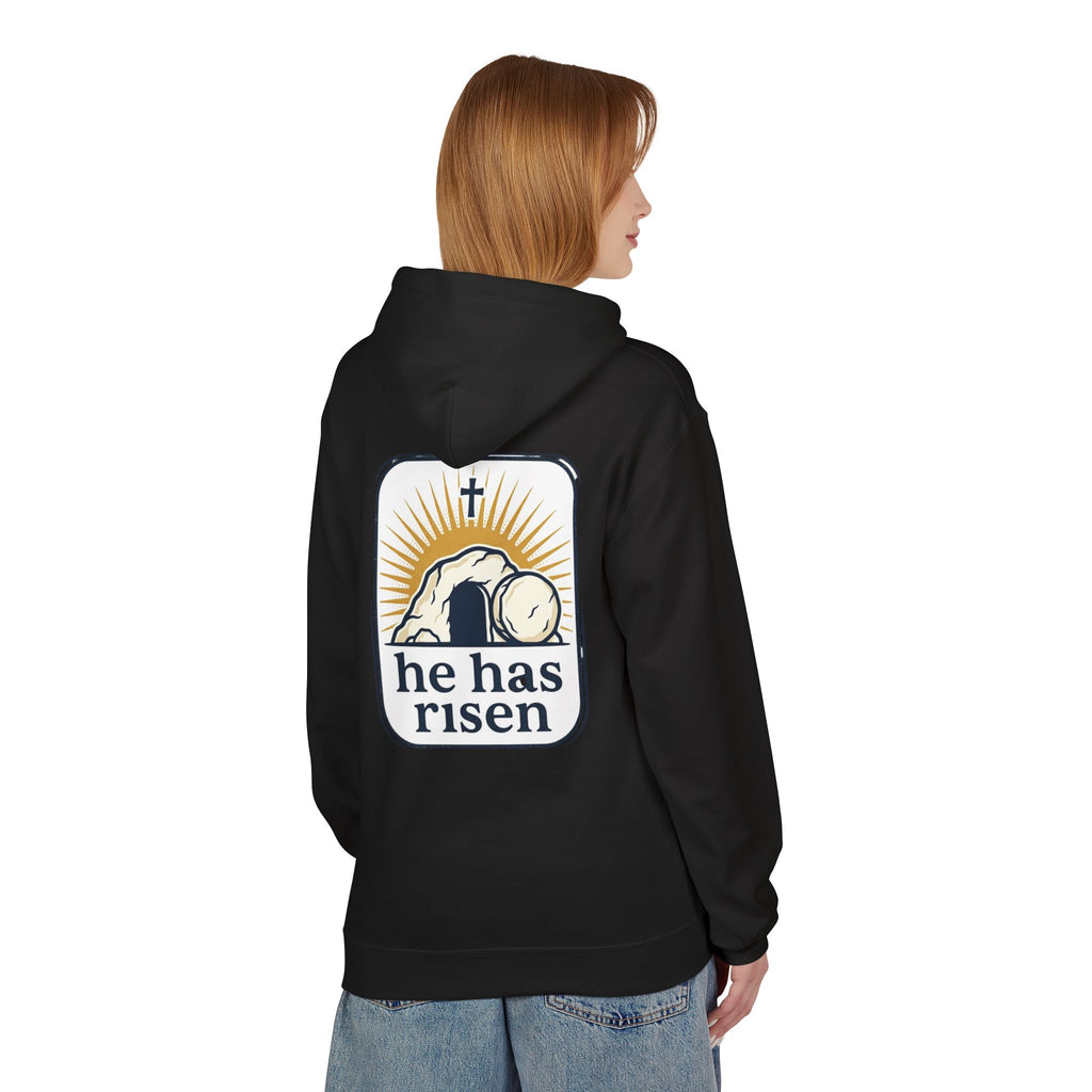 Matthew 28:6 Hoodie — "He Is Risen" Easter Christian Pullover