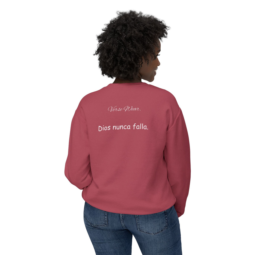 Dios nunca falla. — Small Cross Front & "Dios nunca falla" Script Back