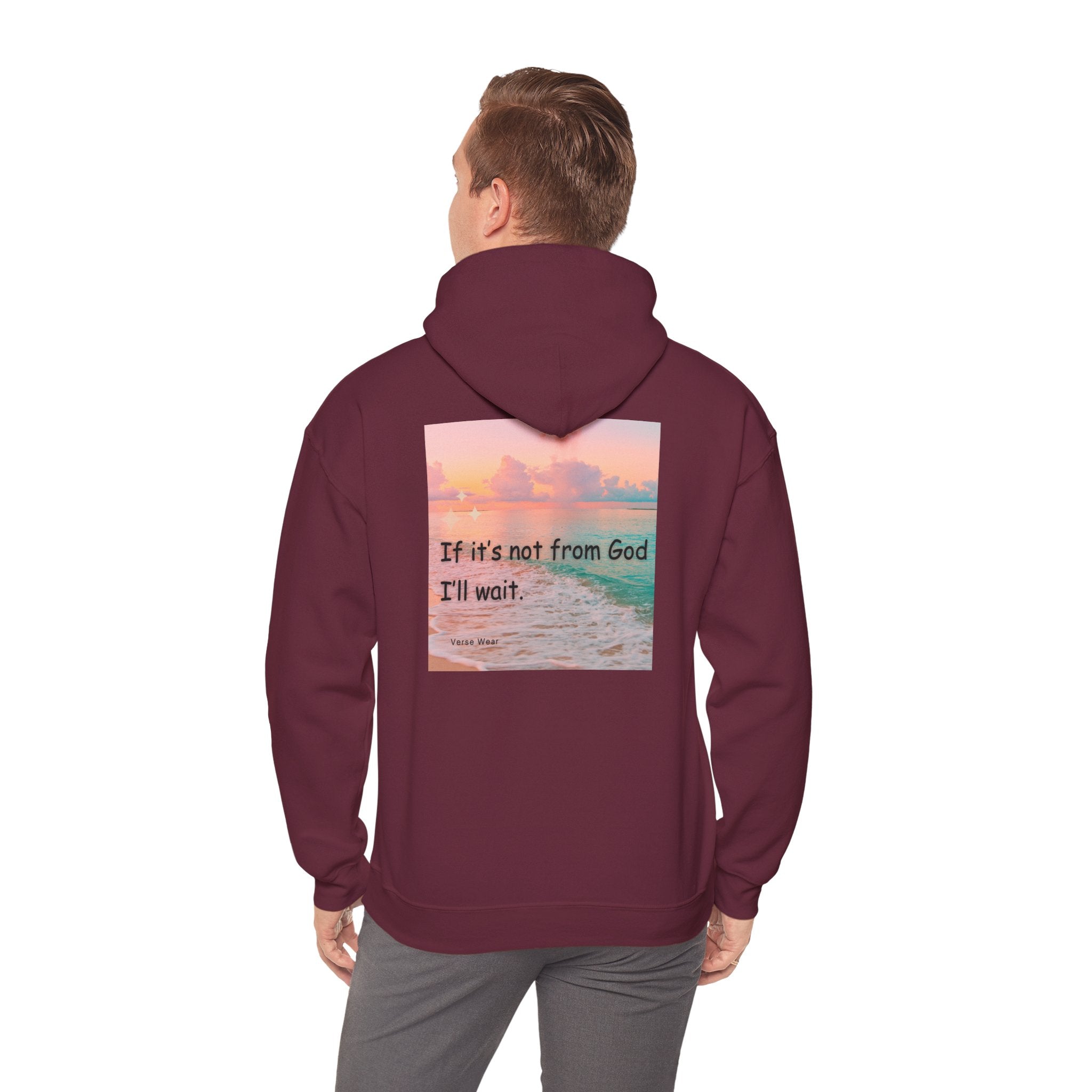 Christian Cross Hoodie "If It's Not From God I'll Wait" Inspirational Faith Sweatshirt