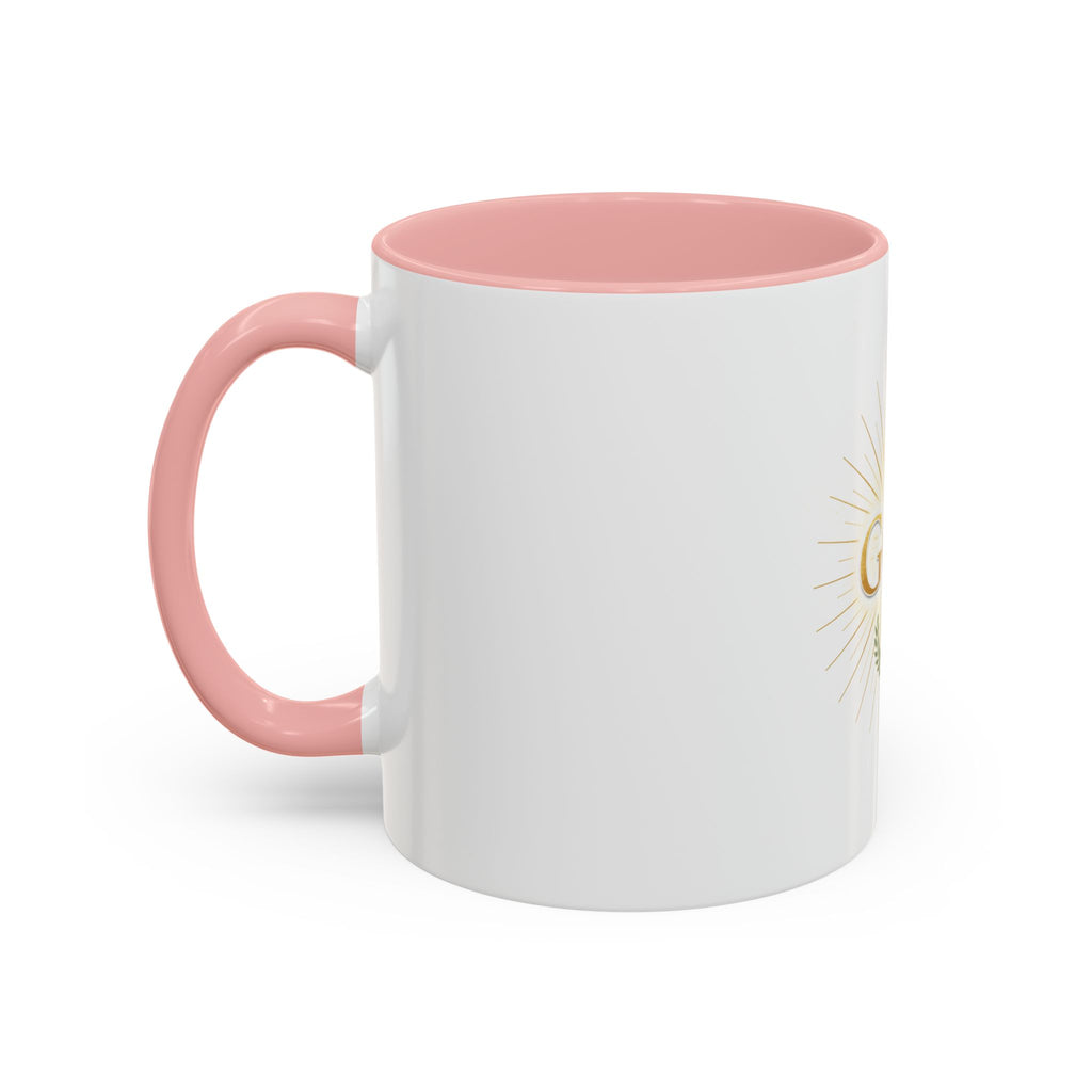 God Radiant Accent Coffee Mug — Inspirational Christian Ceramic Mug