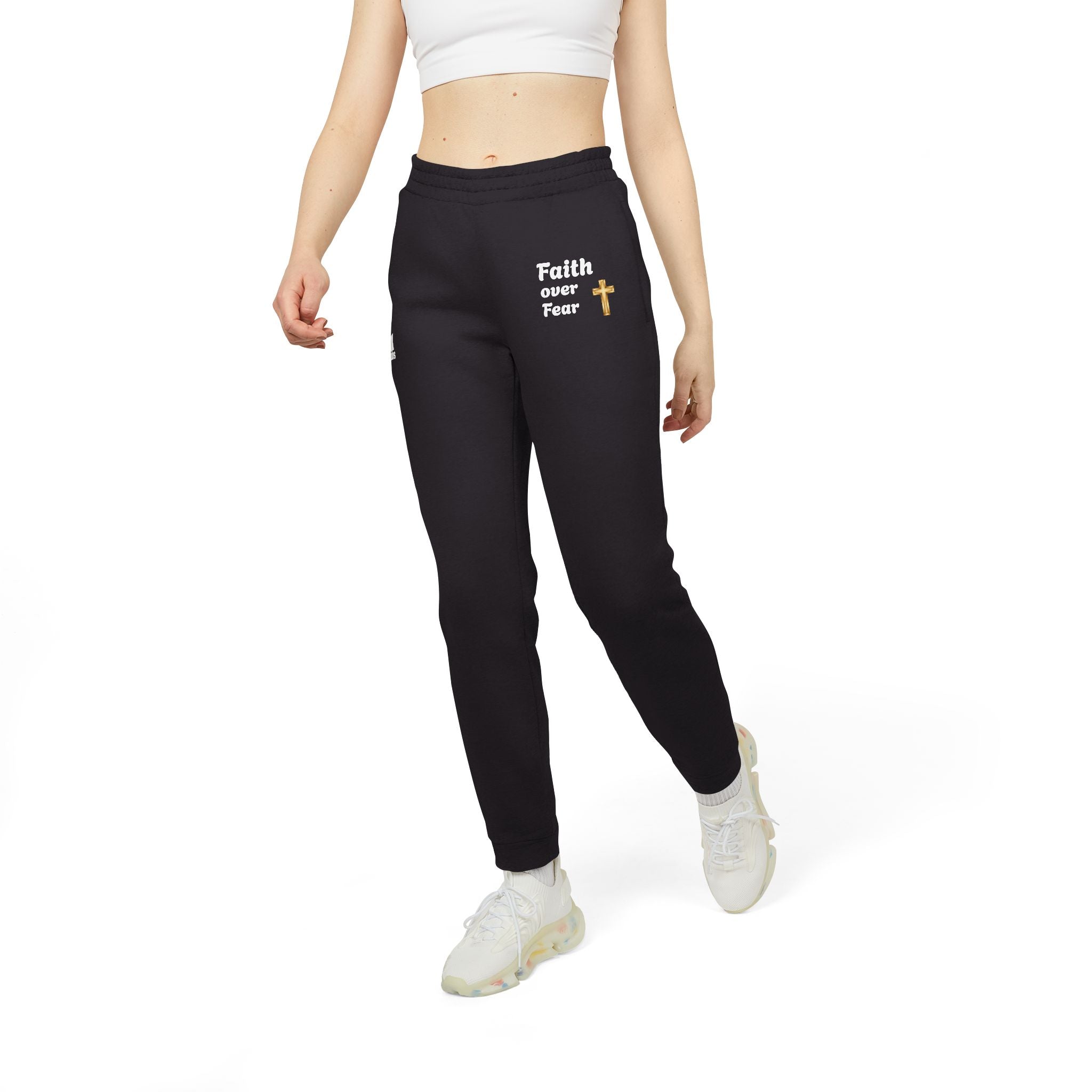 Faith Over Fear Joggers Inspirational Fleece Sweatpants