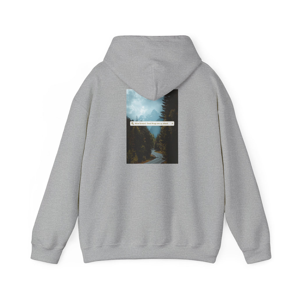 Mountain Road Hoodie with Gold Cross Chest Accent