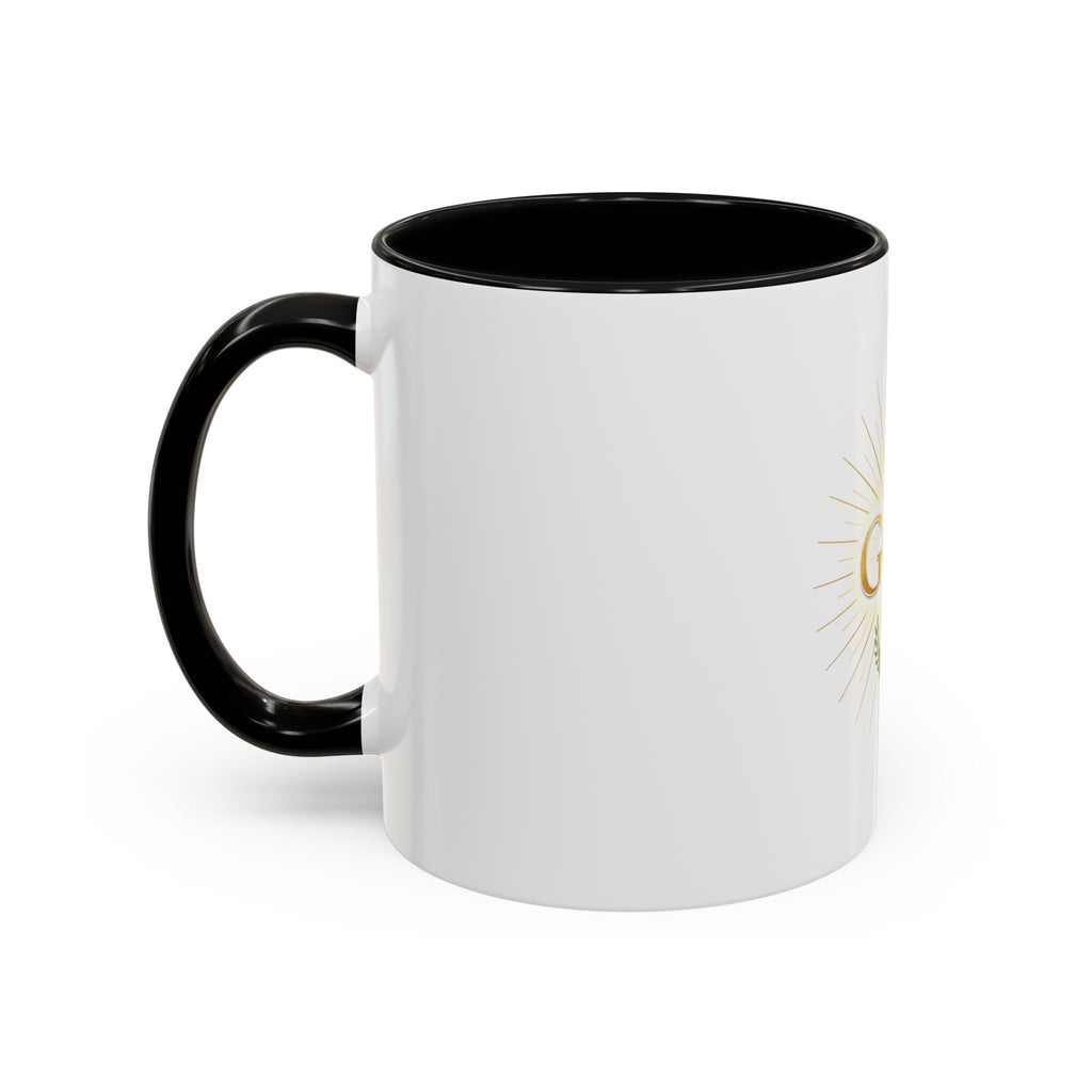 God Radiant Accent Coffee Mug — Inspirational Christian Ceramic Mug