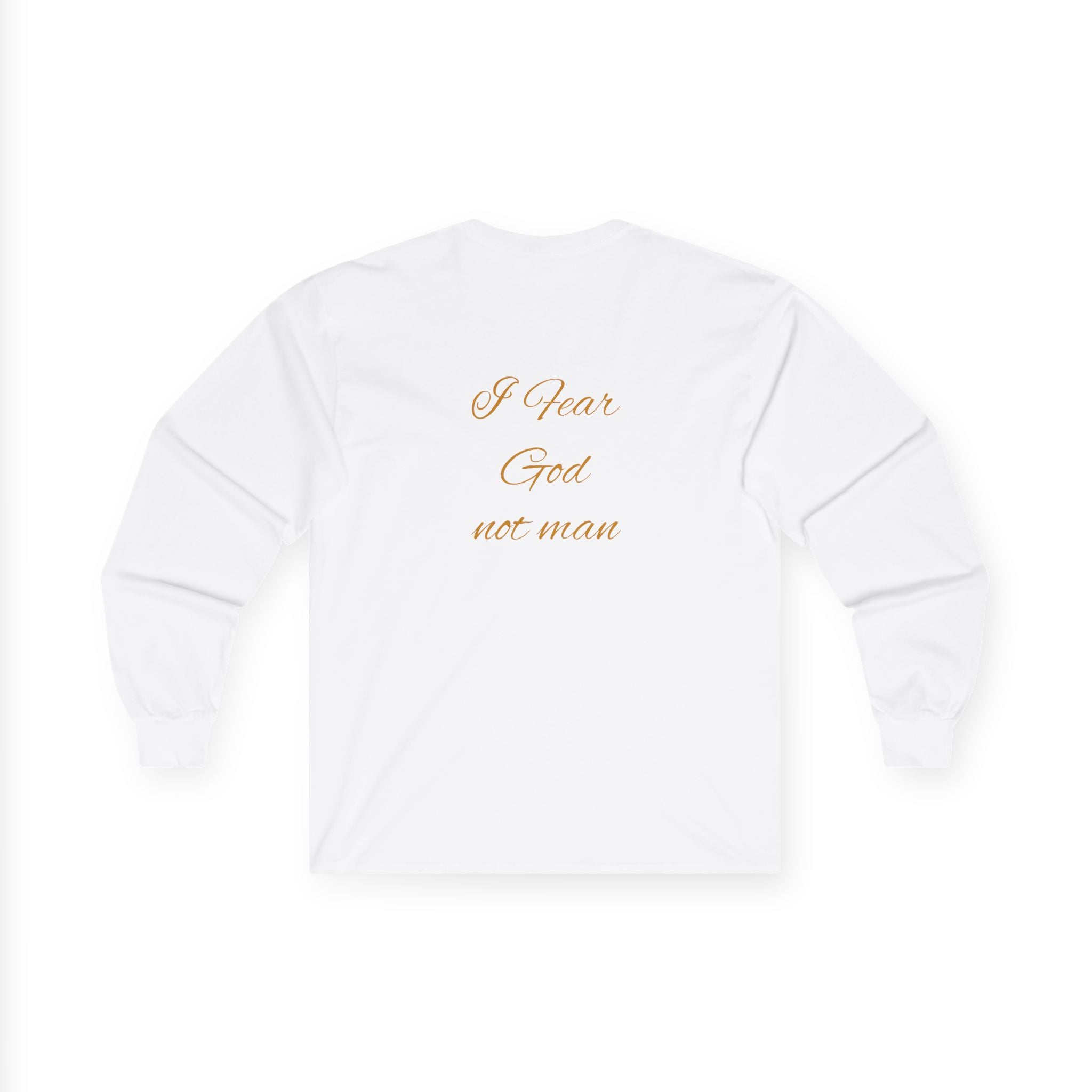 Long Sleeve Tee "I Hear God Not Man" Minimalist Faith Shirt
