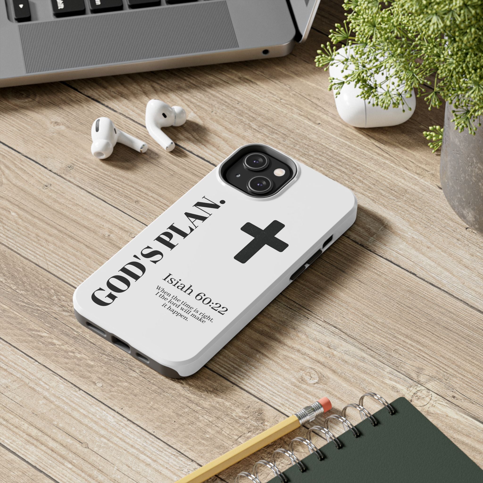 God's Plan Phone Case — Isaiah 60:22 Christian Cross Tough Phone Cover
